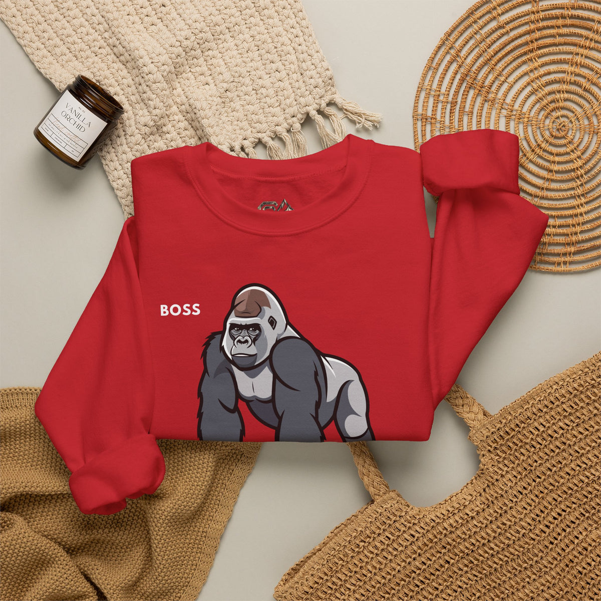 BOSS Gorilla Sweatshirt Premium Design SKIALFA Unisex