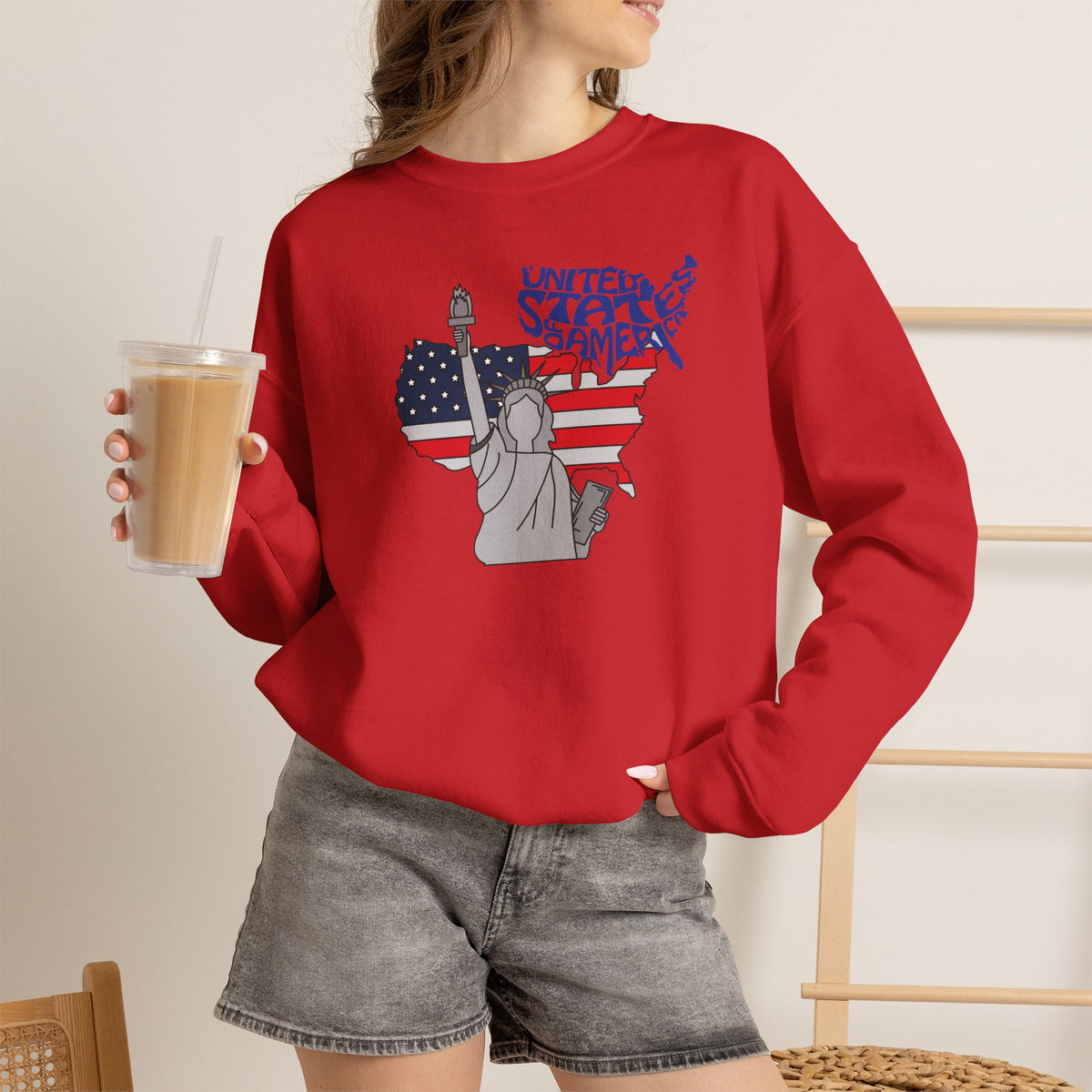 United States of America Sweatshirt Premium Design SKIALFA Unisex
