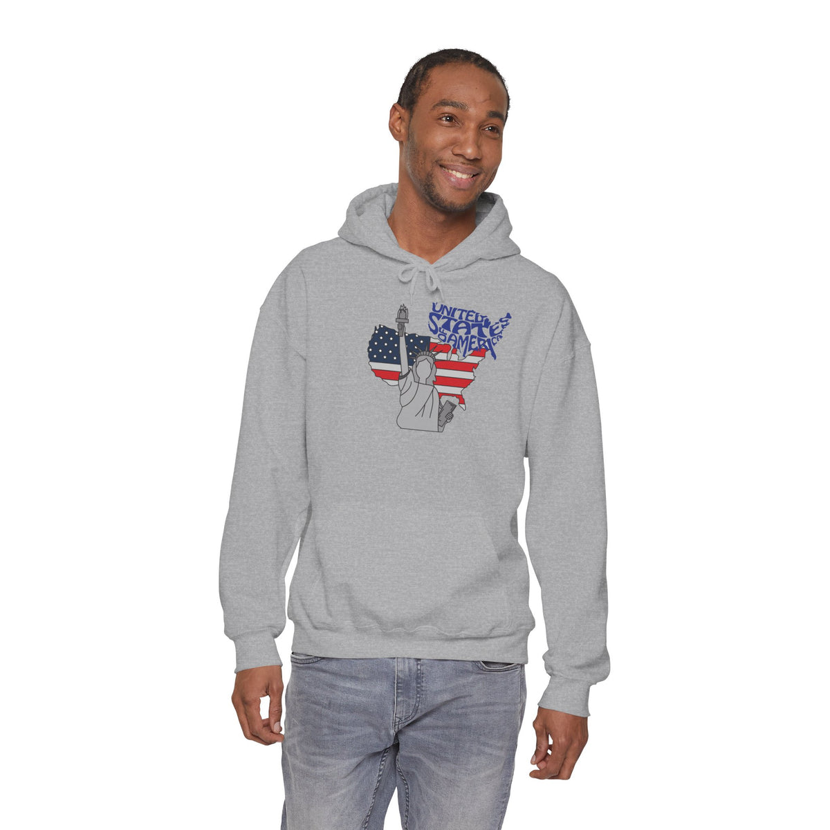 USA Flag Hoodie Premium Design SKIALFA Unisex