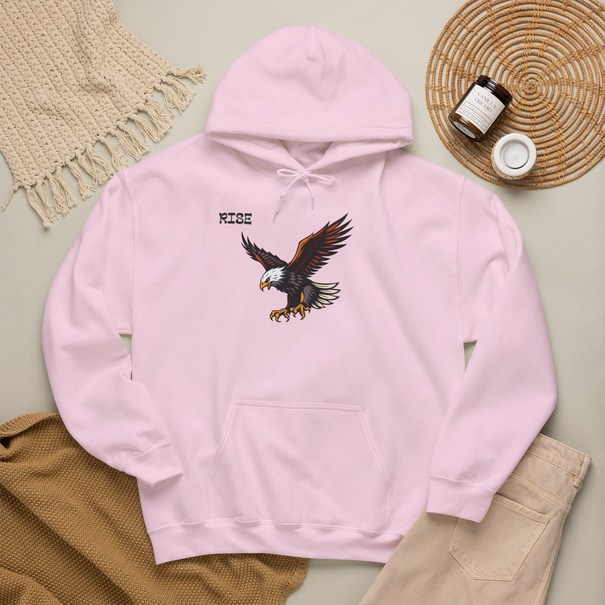 RISE Eagle Hoodie Premium Design SKIALFA Unisex