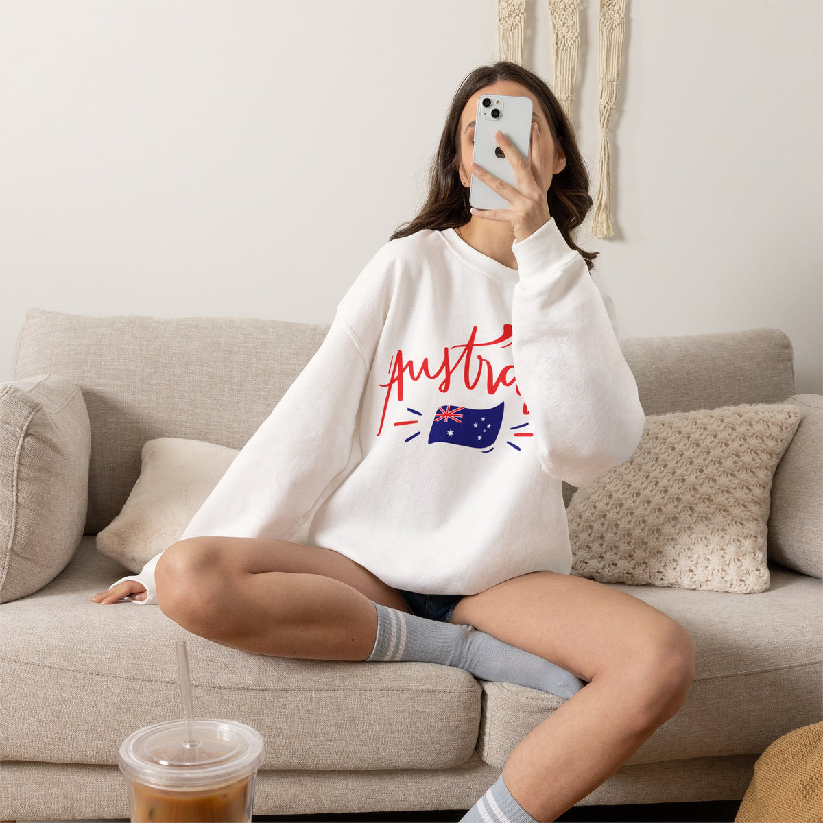 Australia Flag Sweatshirt Premium Design SKIALFA Unisex