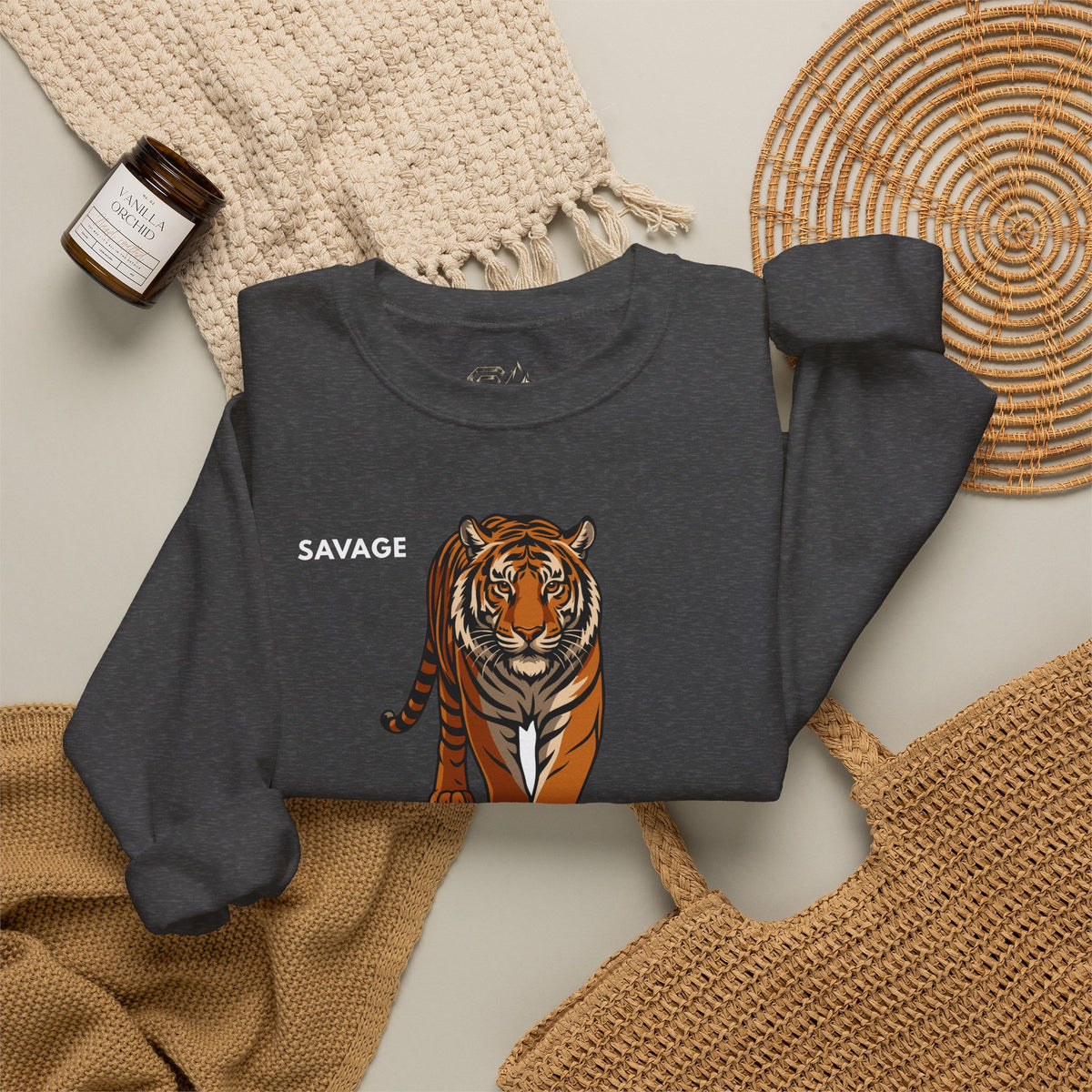 SAVAGE Tiger Sweatshirt Premium Design SKIALFA Unisex