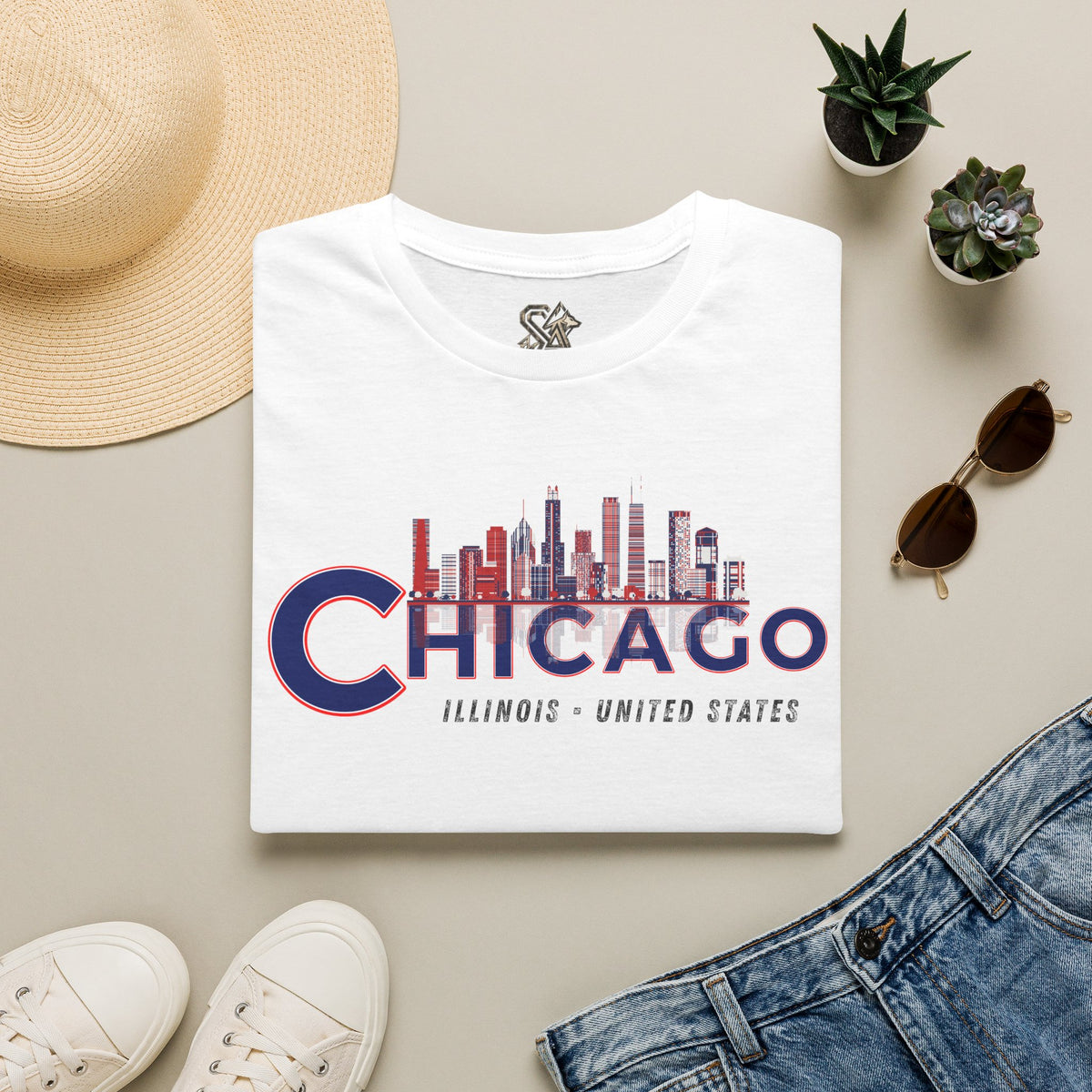 Chicago T-Shirt Premium Design SKIALFA Unisex