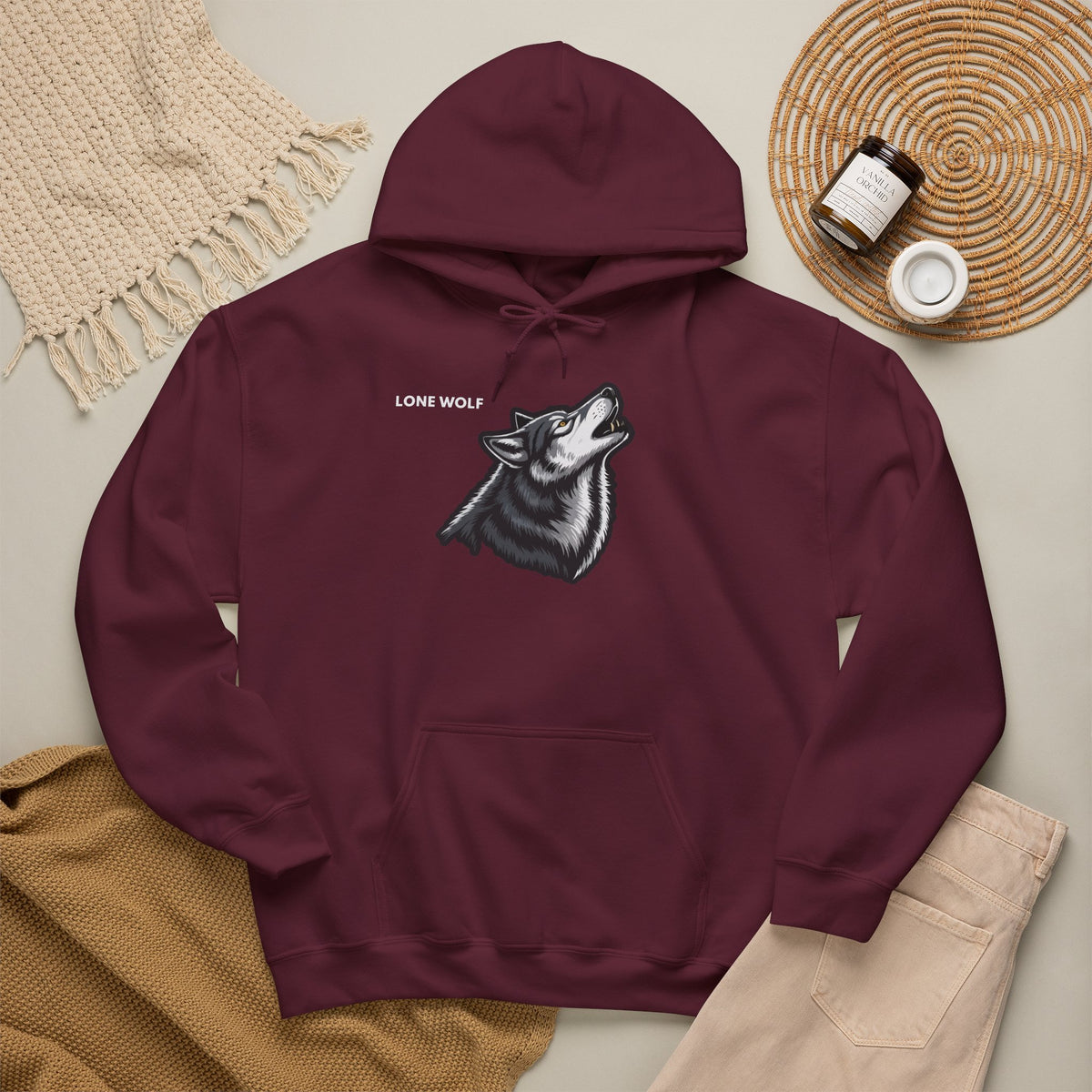 LONE WOLF Hoodie Premium Design SKIALFA Unisex