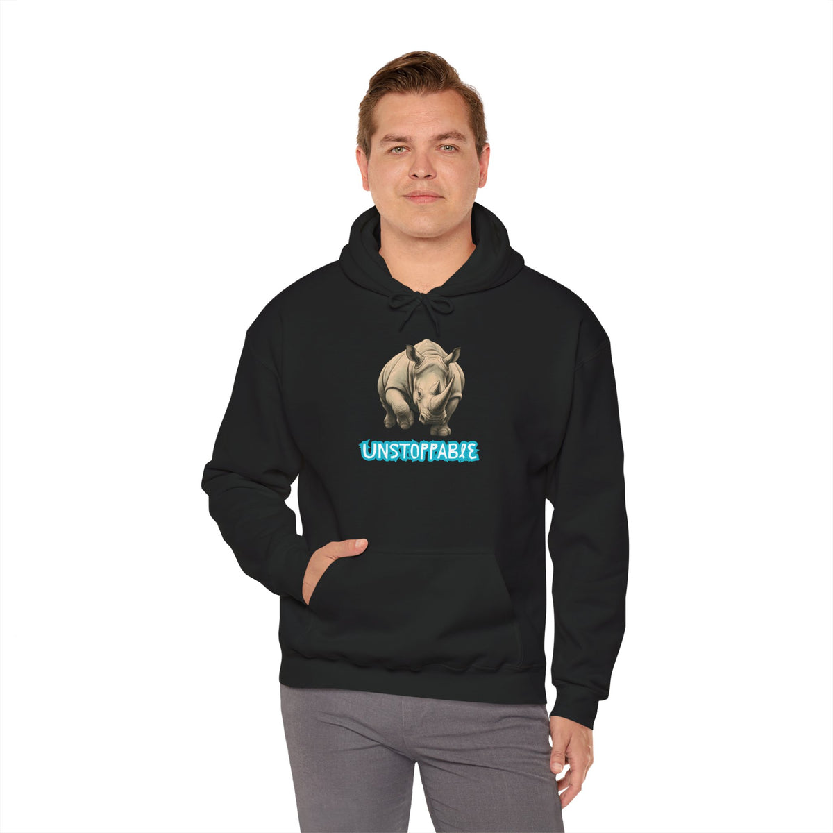 UNSTOPPABLE Rhino Hoodie Premium Design SKIALFA Unisex