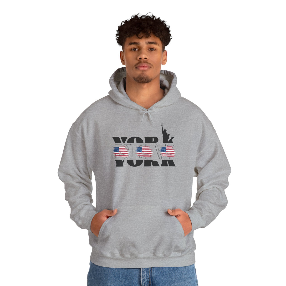 NEW YORK USA Flag Hoodie Premium Design SKIALFA Unisex