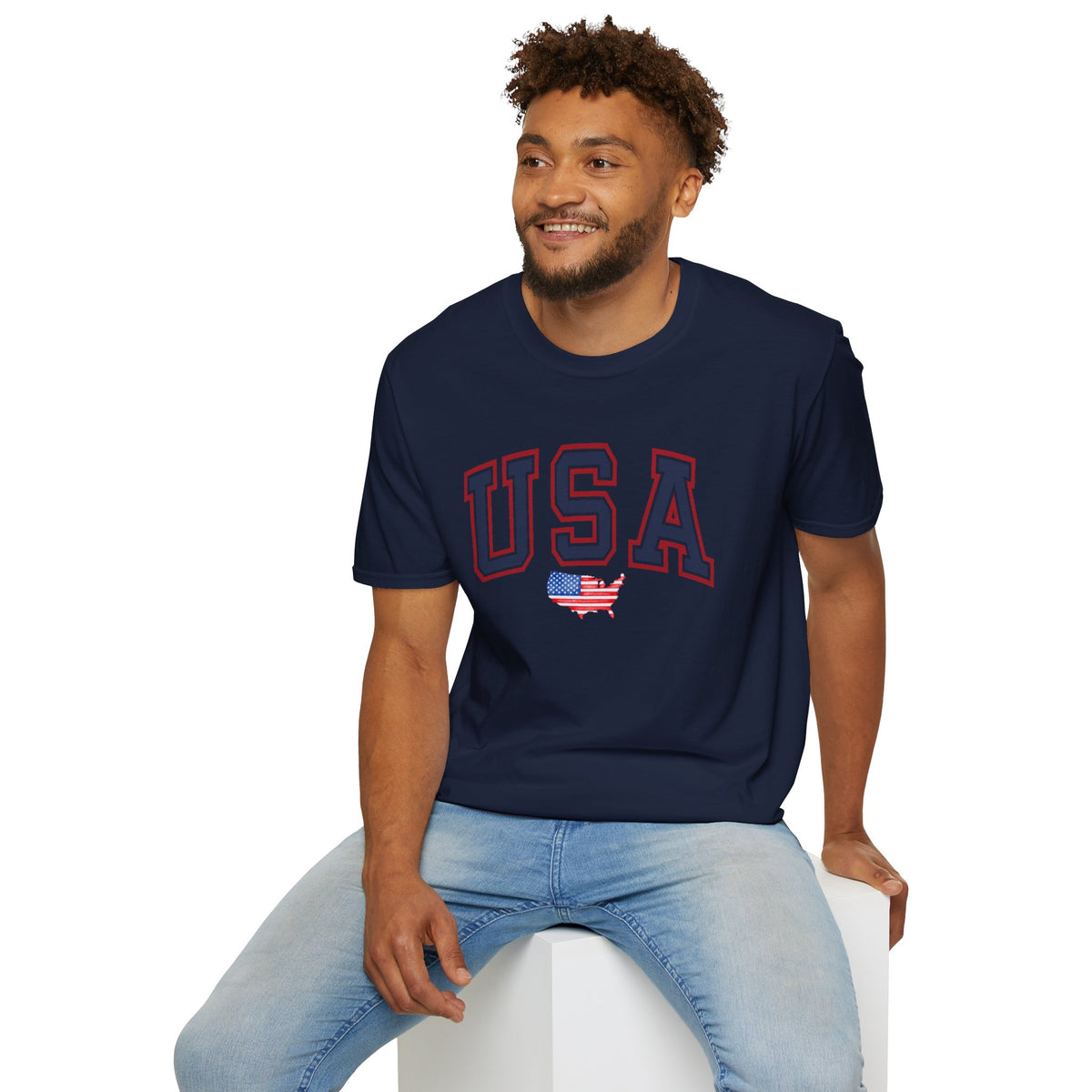 USA Flag T-Shirt Premium Design SKIALFA Unisex