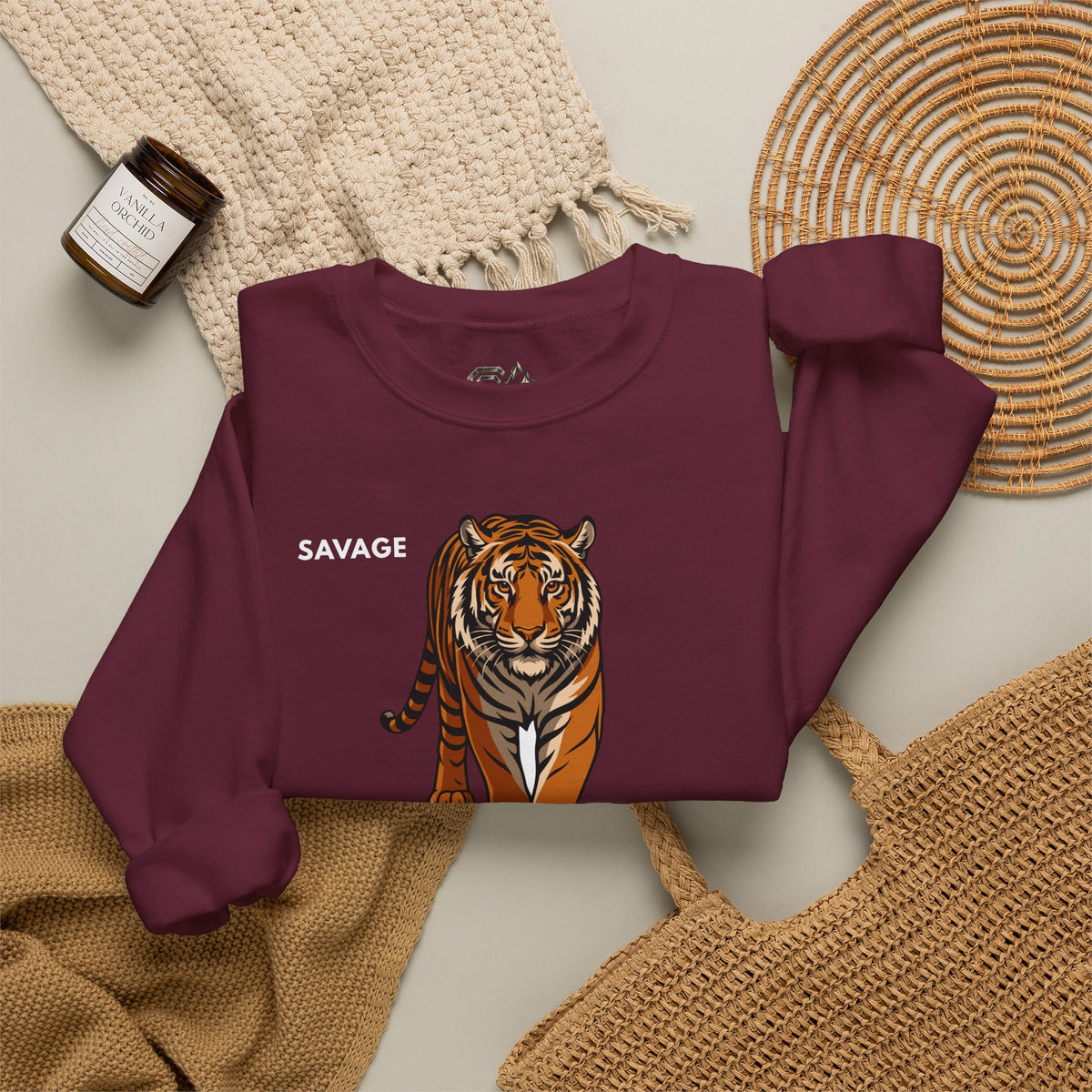 SAVAGE Tiger Sweatshirt Premium Design SKIALFA Unisex