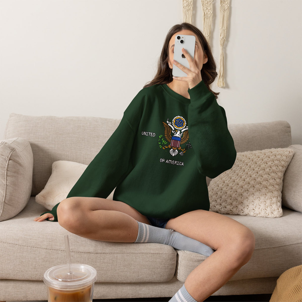 United States Sweatshirt Premium Design SKIALFA Unisex