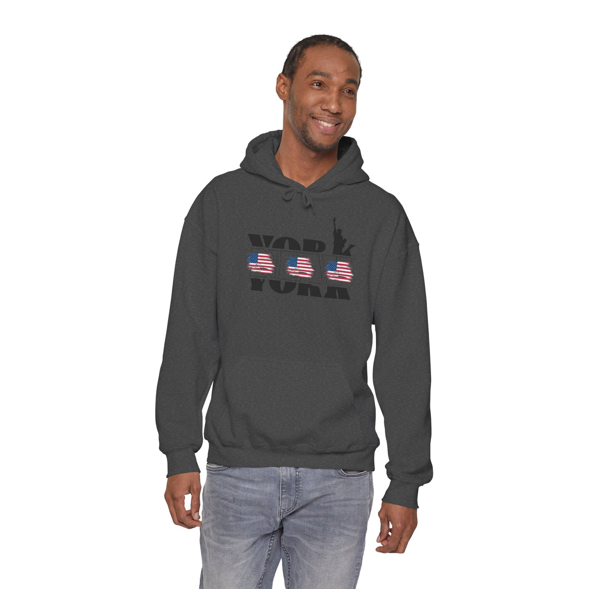 NEW YORK USA Flag Hoodie Premium Design SKIALFA Unisex