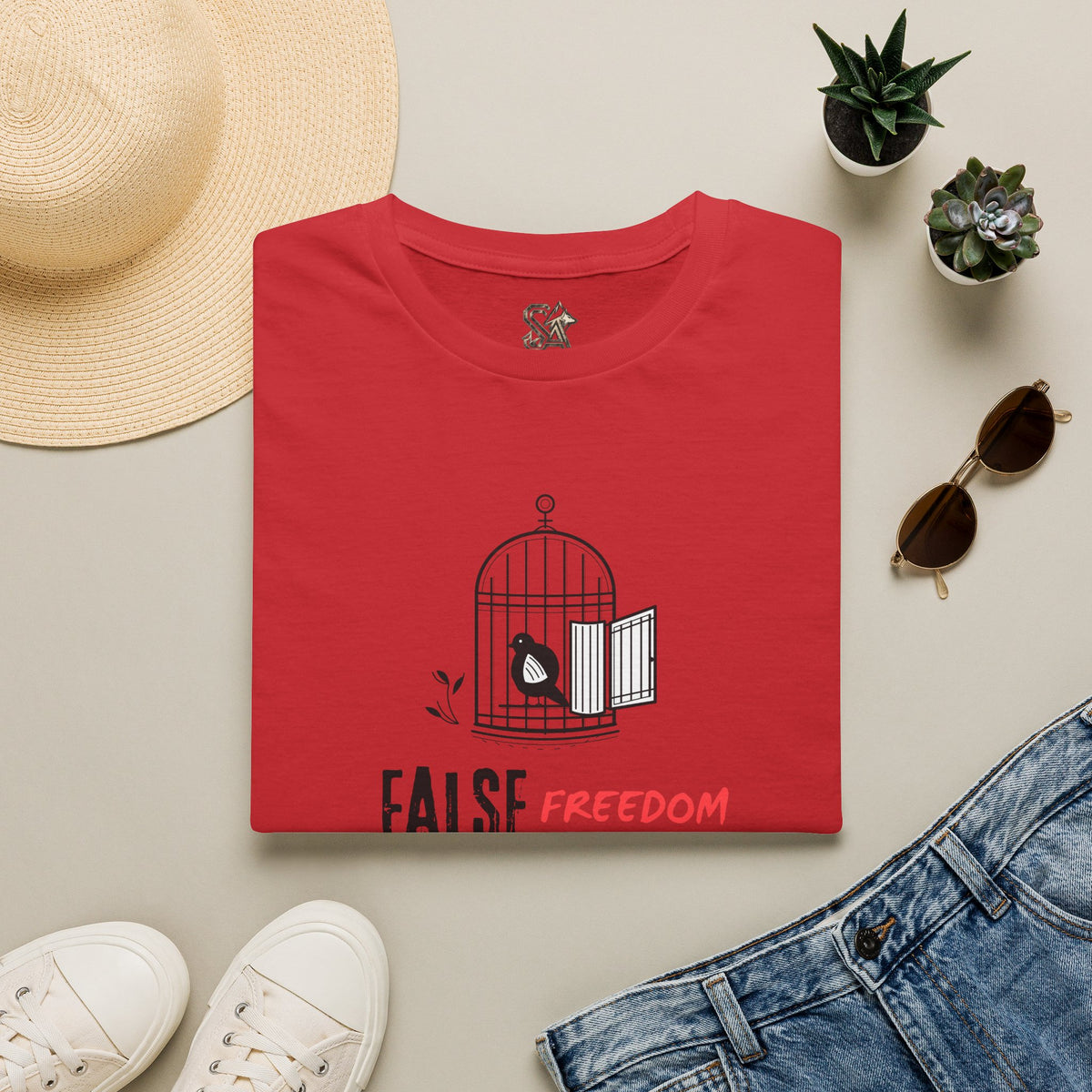 FALSE FREEDOM T-Shirt Premium Design SKIALFA Unisex