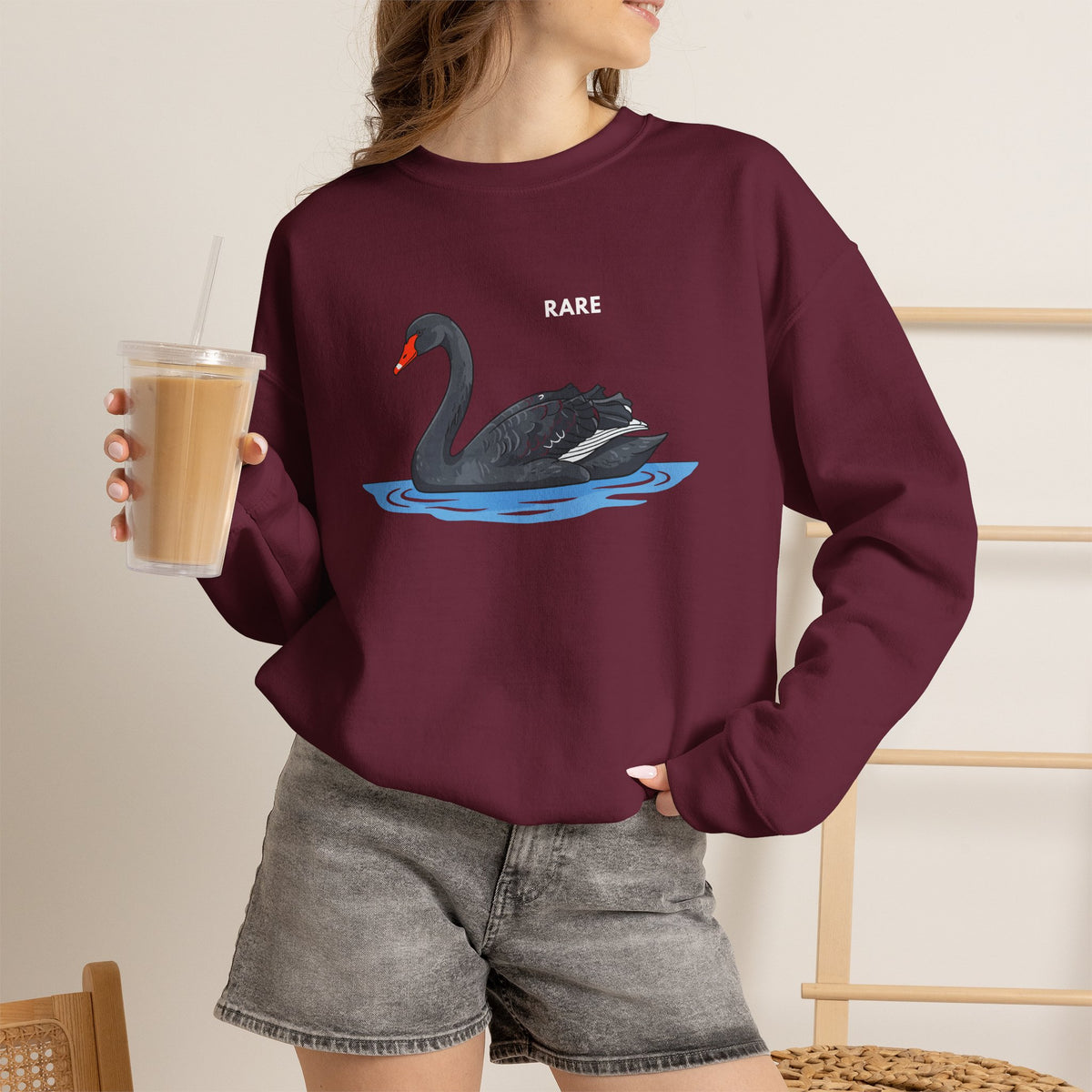 RARE Black Swan Sweatshirt Premium Design SKIALFA Unisex