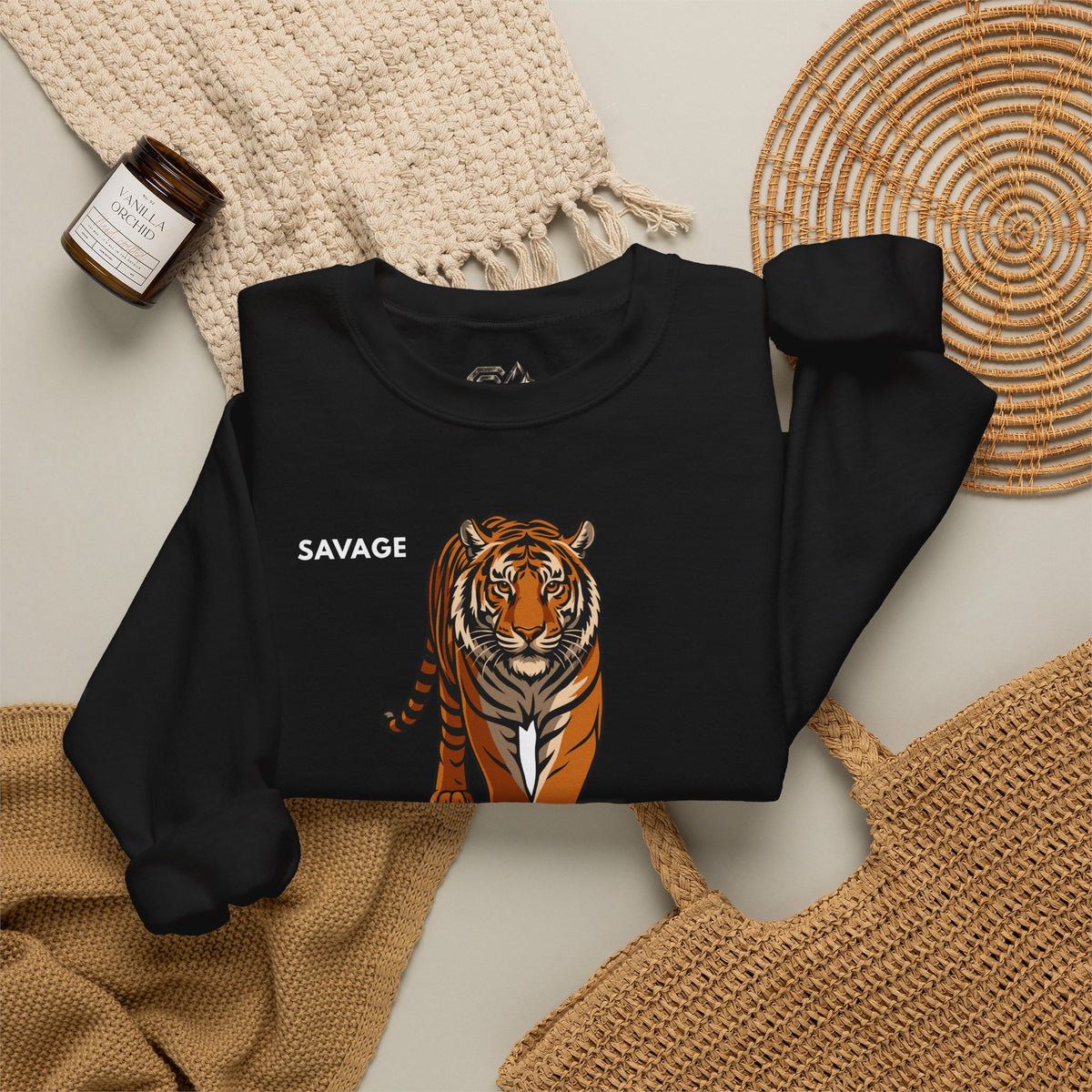 SAVAGE Tiger Sweatshirt Premium Design SKIALFA Unisex