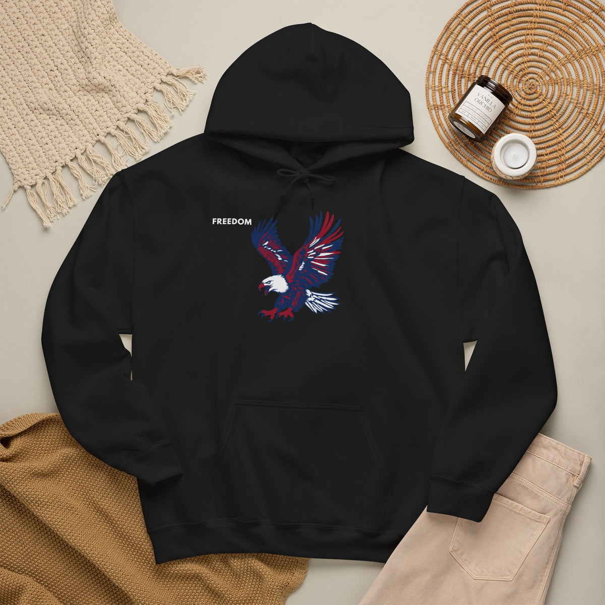 FREEDOM Eagle Hoodie Premium Design SKIALFA Unisex