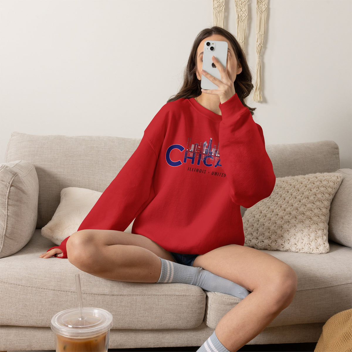 Chicago Sweatshirt Premium Design SKIALFA Unisex