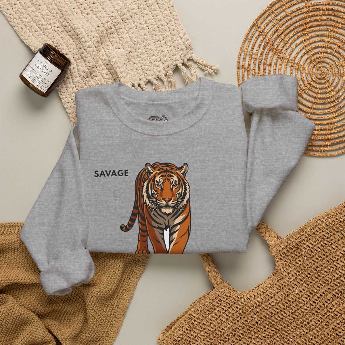 SAVAGE Tiger Sweatshirt Premium Design SKIALFA Unisex