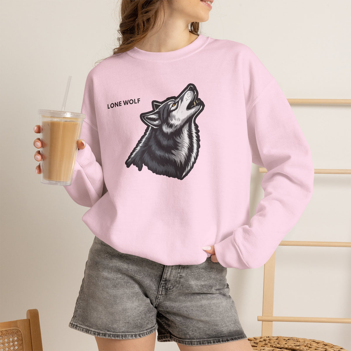 LONE WOLF Sweatshirt Premium Design SKIALFA Unisex