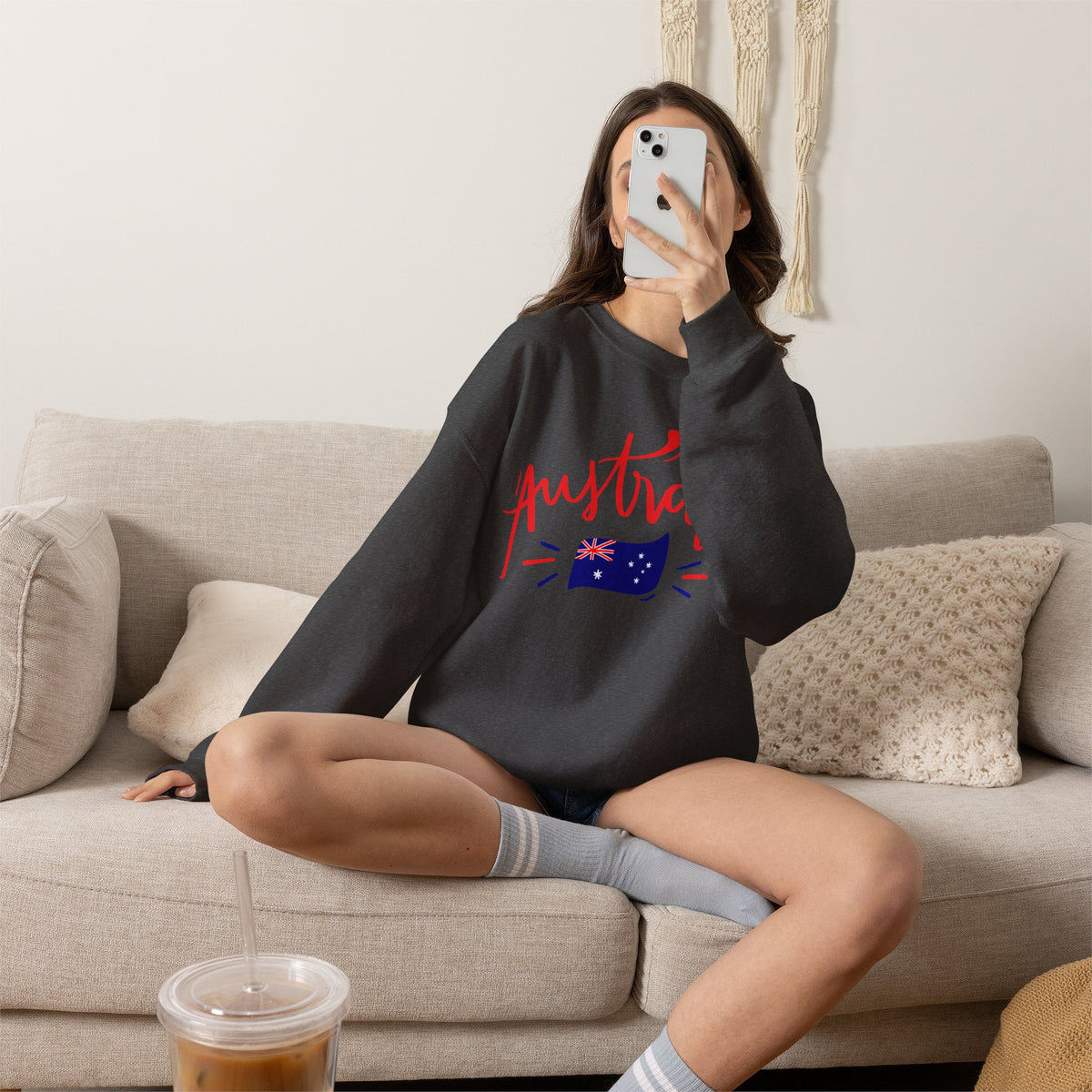 Australia Flag Sweatshirt Premium Design SKIALFA Unisex