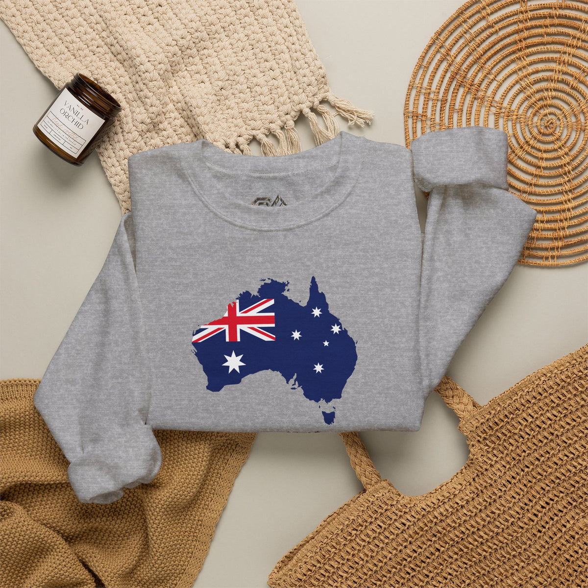 Australia Map Flag Sweatshirt Premium Design SKIALFA Unisex