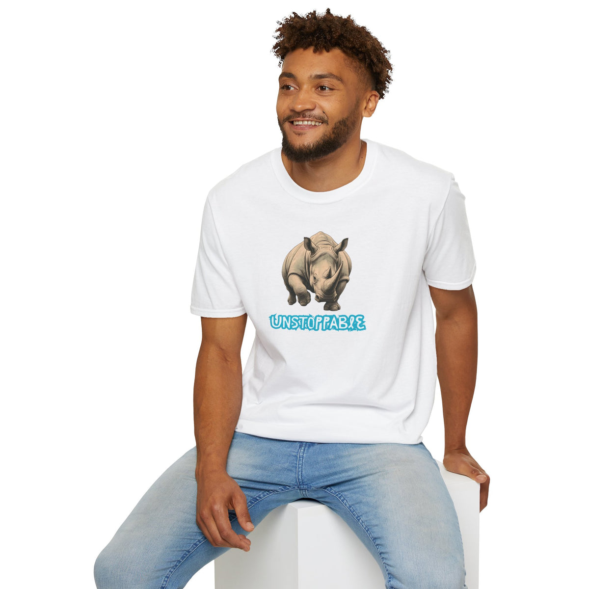 UNSTOPPABLE Rhino T-Shirt Premium Design SKIALFA Unisex