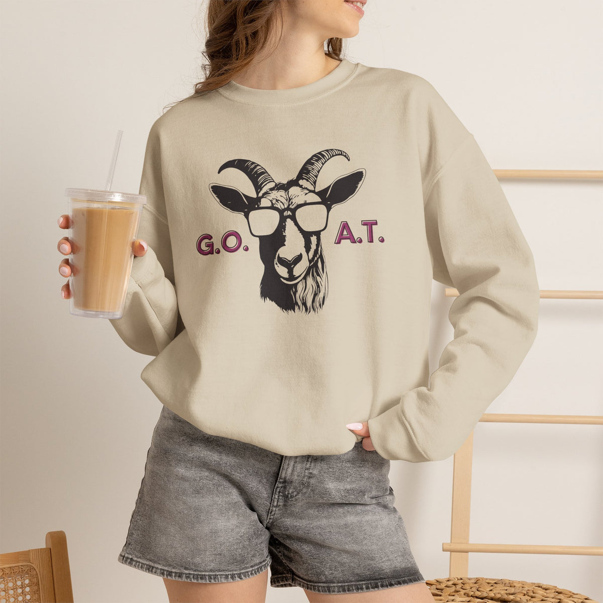 G.O.A.T. Goat Sweatshirt Premium Design SKIALFA Unisex