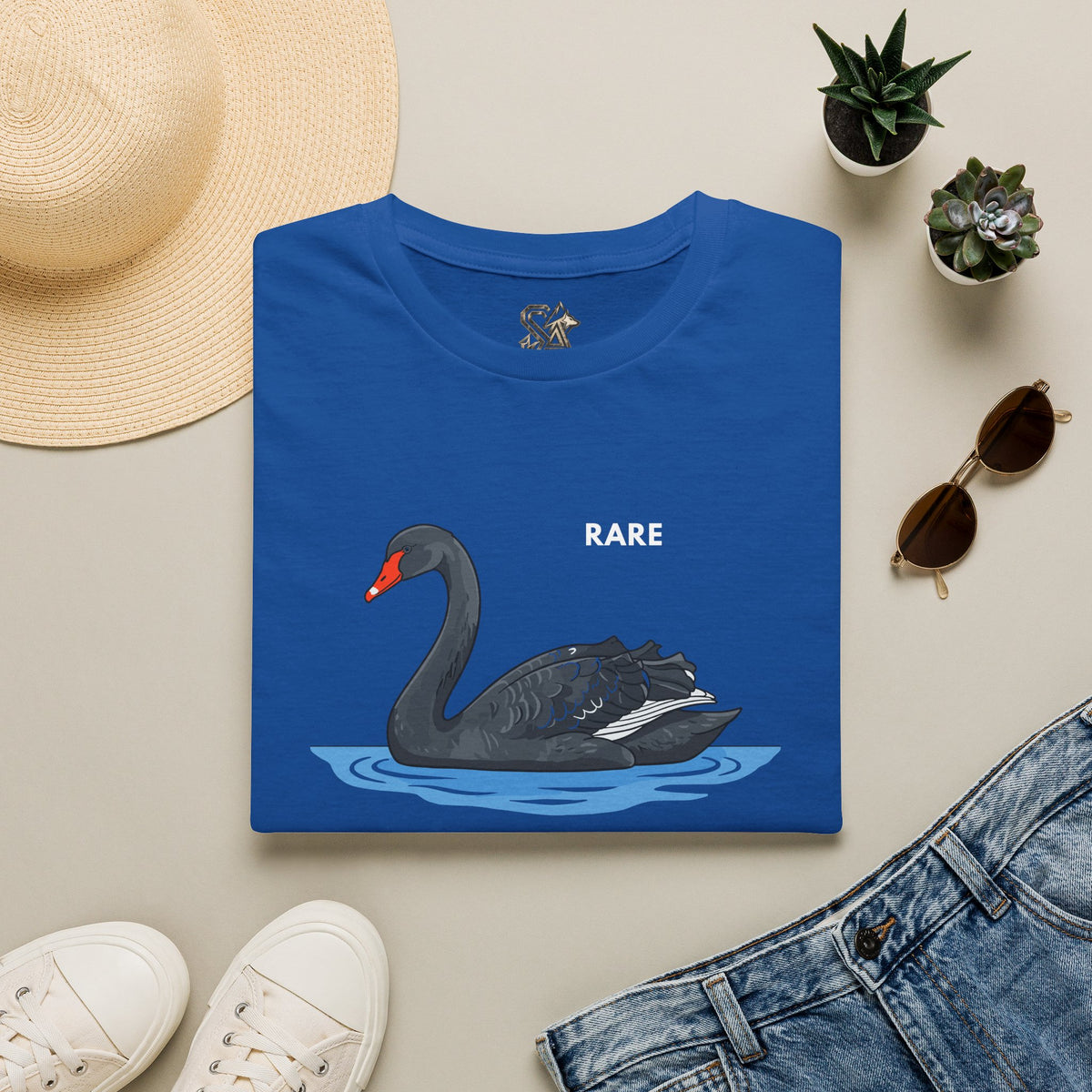 RARE Black Swan T-Shirt Premium Design SKIALFA Unisex