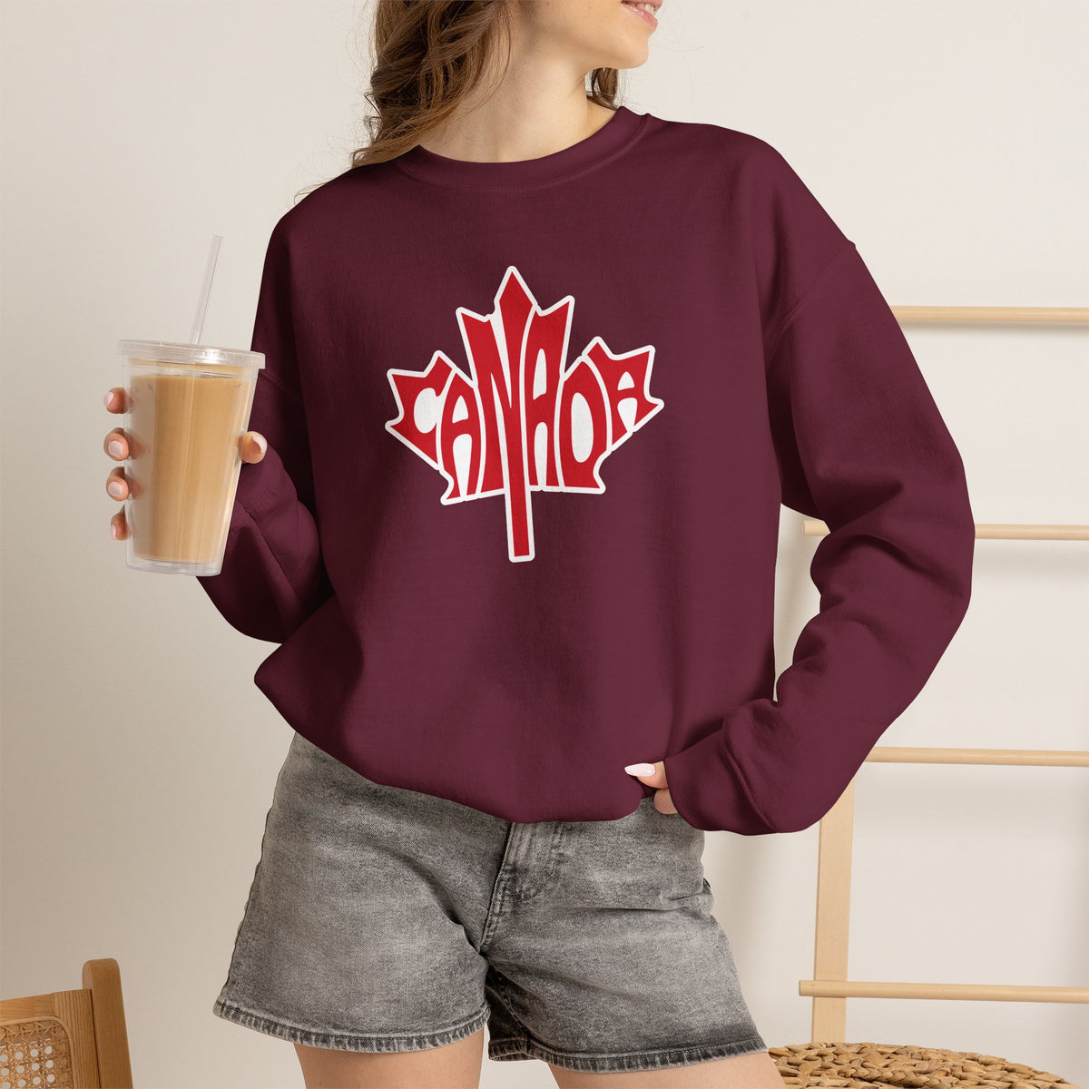 CANADA Leaf Sweatshirt Premium Design SKIALFA Unisex