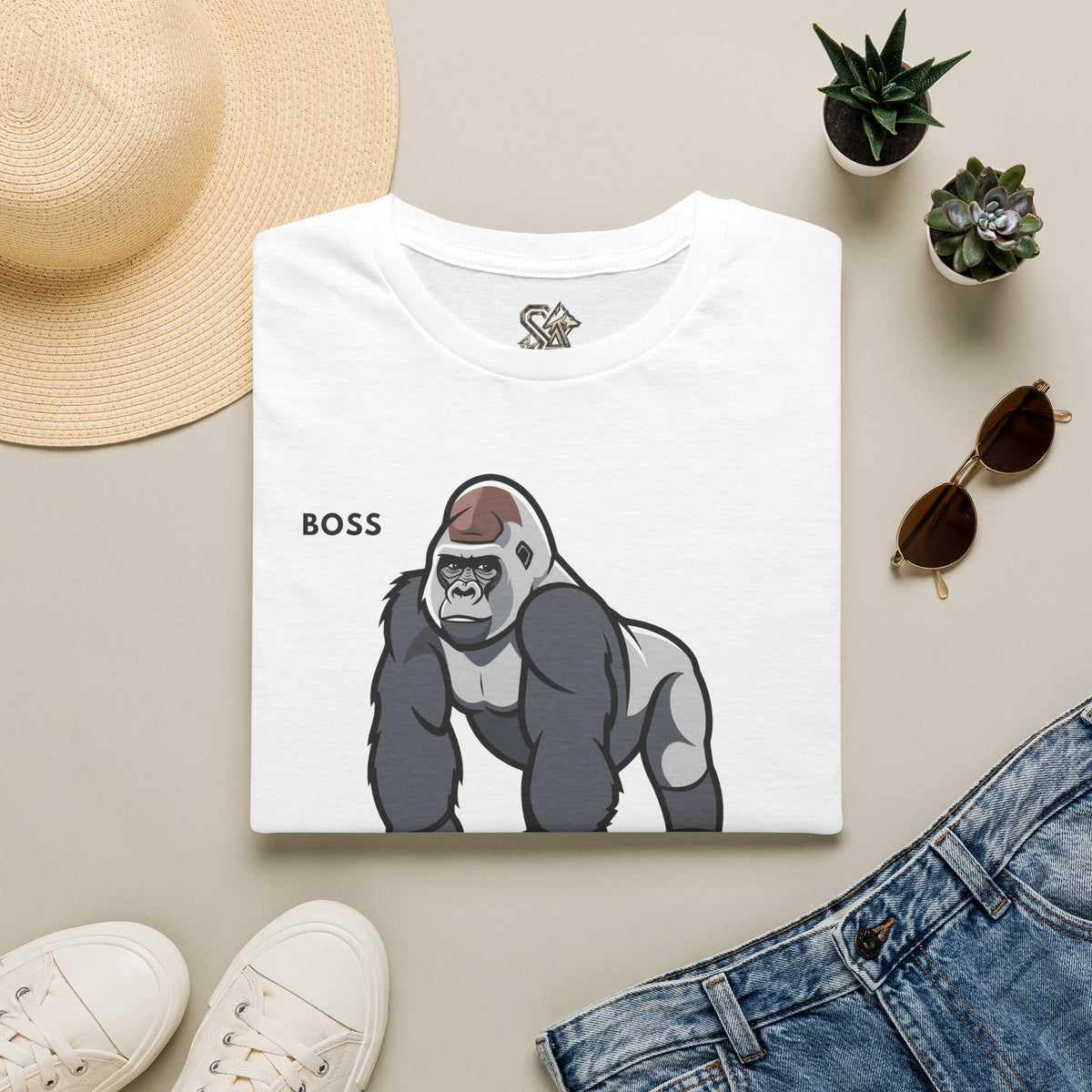 BOSS Gorilla T-Shirt Premium Design SKIALFA Unisex