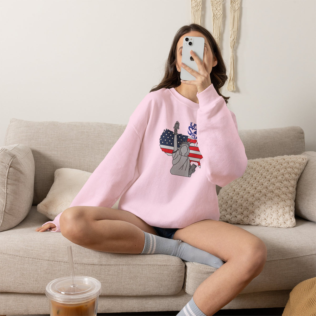 United States of America Sweatshirt Premium Design SKIALFA Unisex