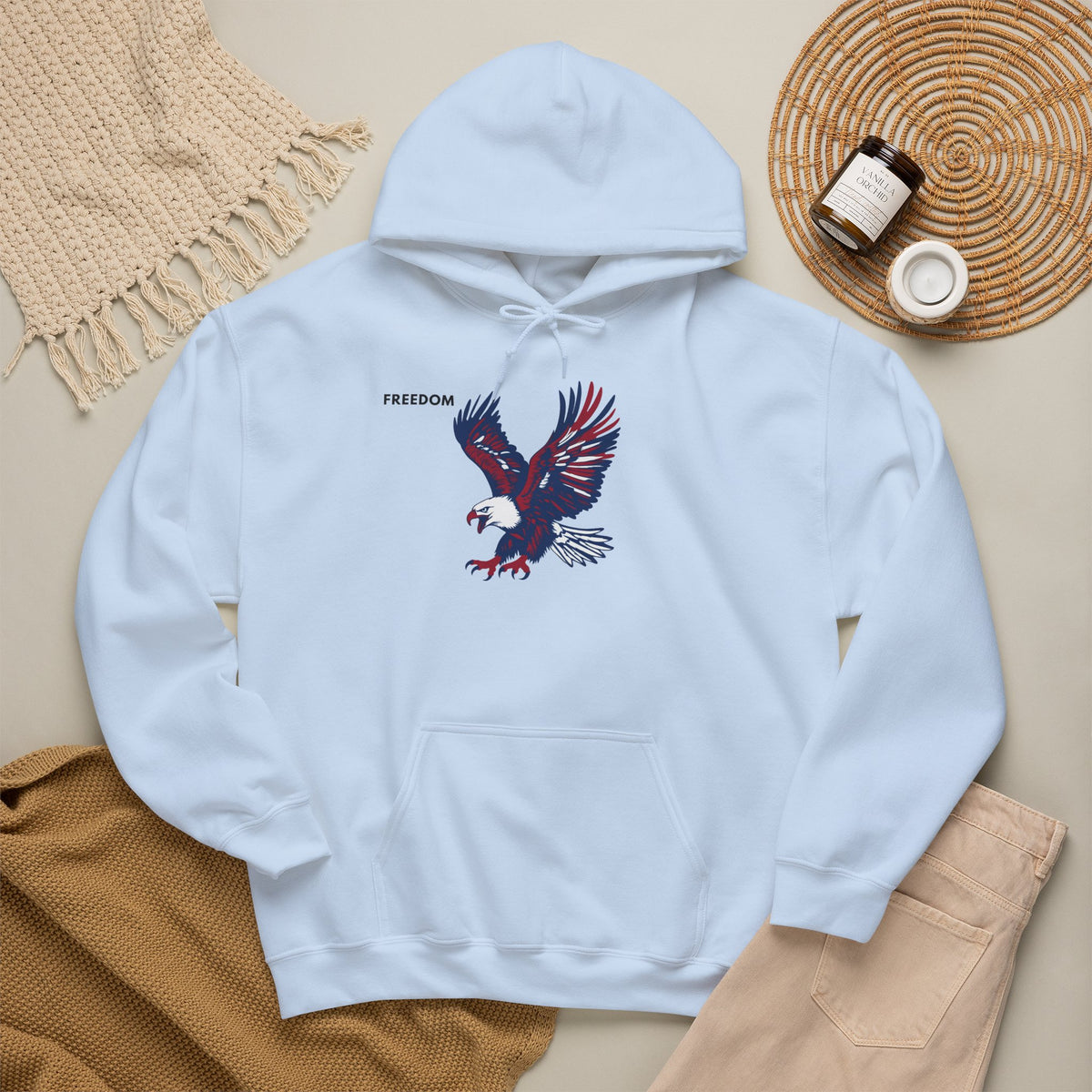FREEDOM Eagle Hoodie Premium Design SKIALFA Unisex
