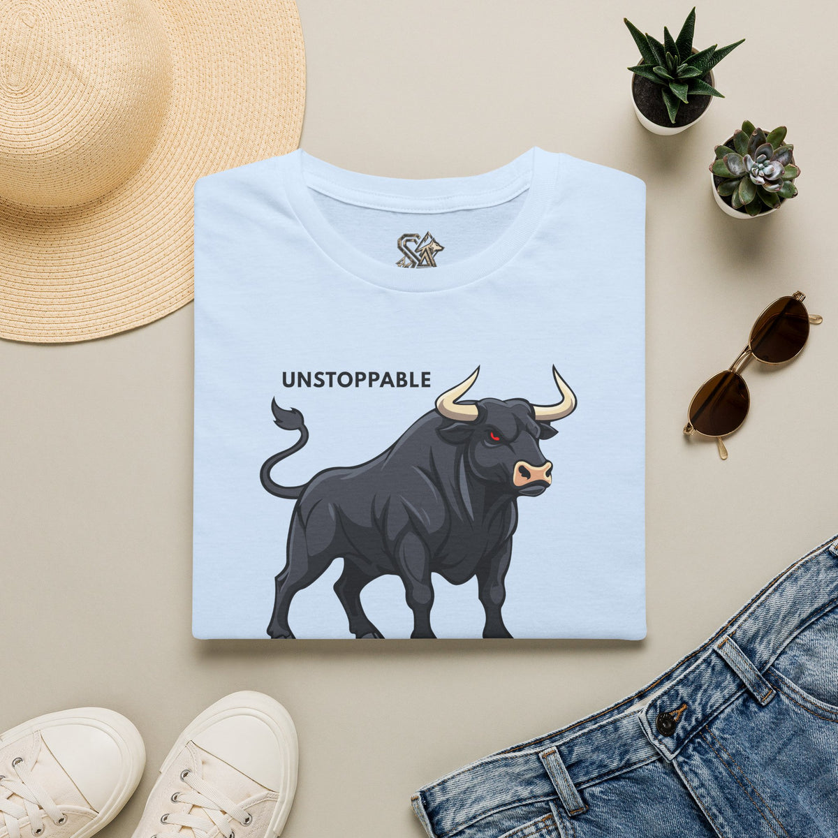 UNSTOPPABLE Bull T-Shirt Premium Design SKIALFA Unisex