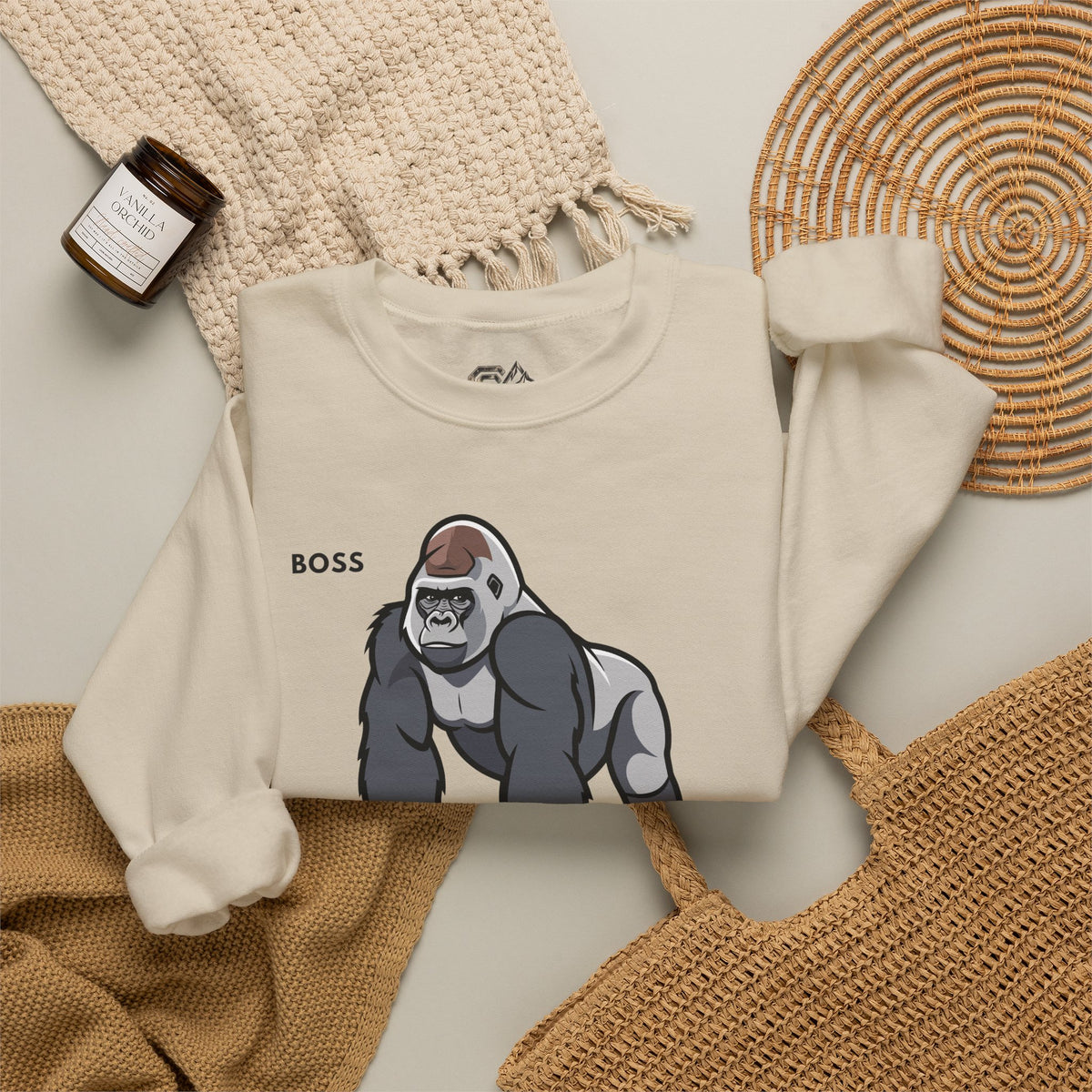 BOSS Gorilla Sweatshirt Premium Design SKIALFA Unisex