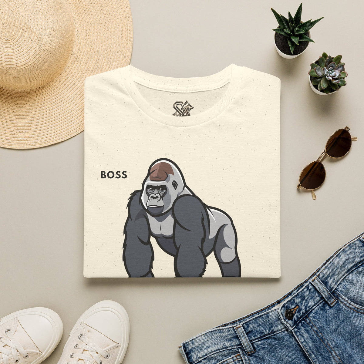 BOSS Gorilla T-Shirt Premium Design SKIALFA Unisex