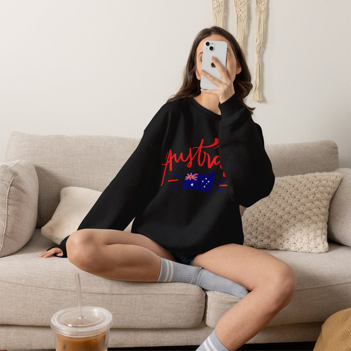 Australia Flag Sweatshirt Premium Design SKIALFA Unisex