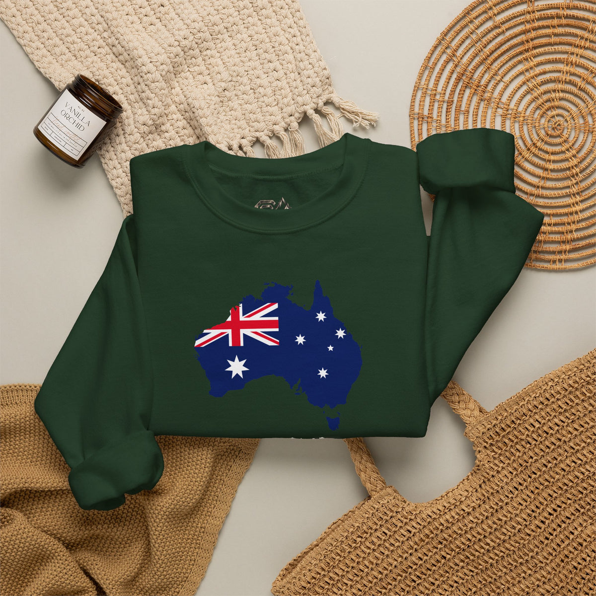 Australia Map Flag Sweatshirt Premium Design SKIALFA Unisex