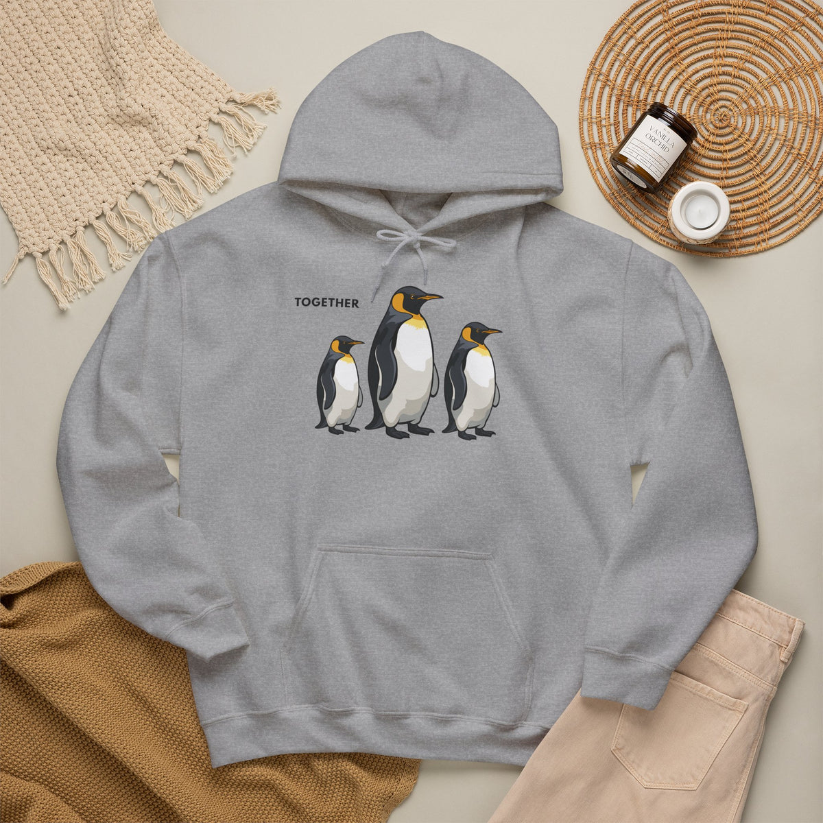 TOGETHER Penguin Hoodie Premium Design SKIALFA Unisex