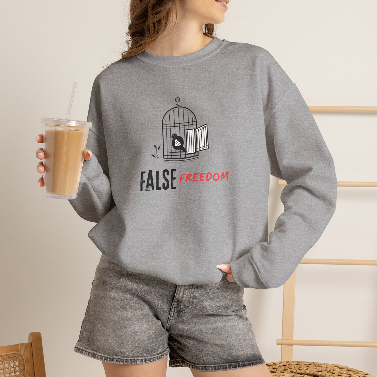 FALSE FREEDOM Sweatshirt Premium Design SKIALFA Unisex