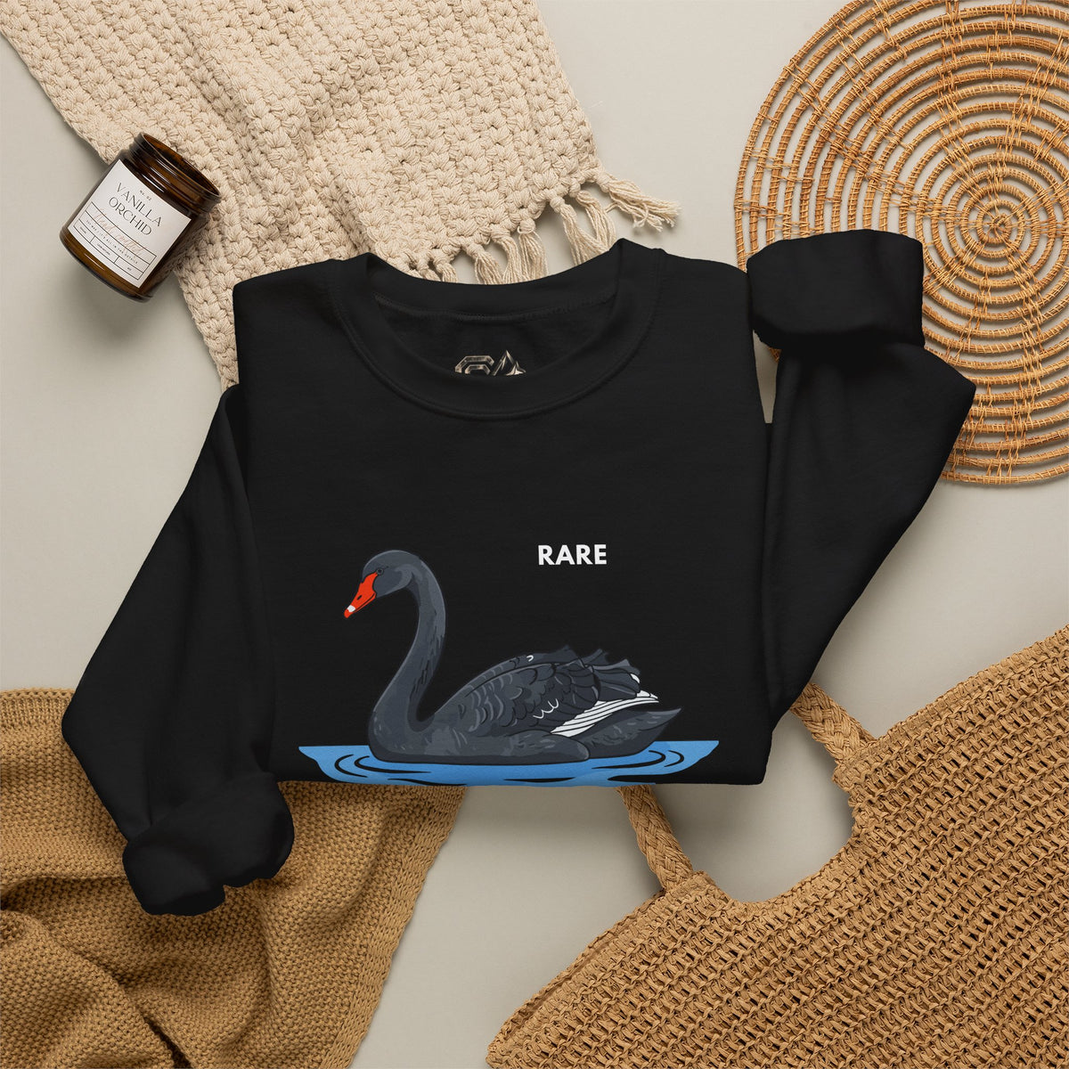 RARE Black Swan Sweatshirt Premium Design SKIALFA Unisex