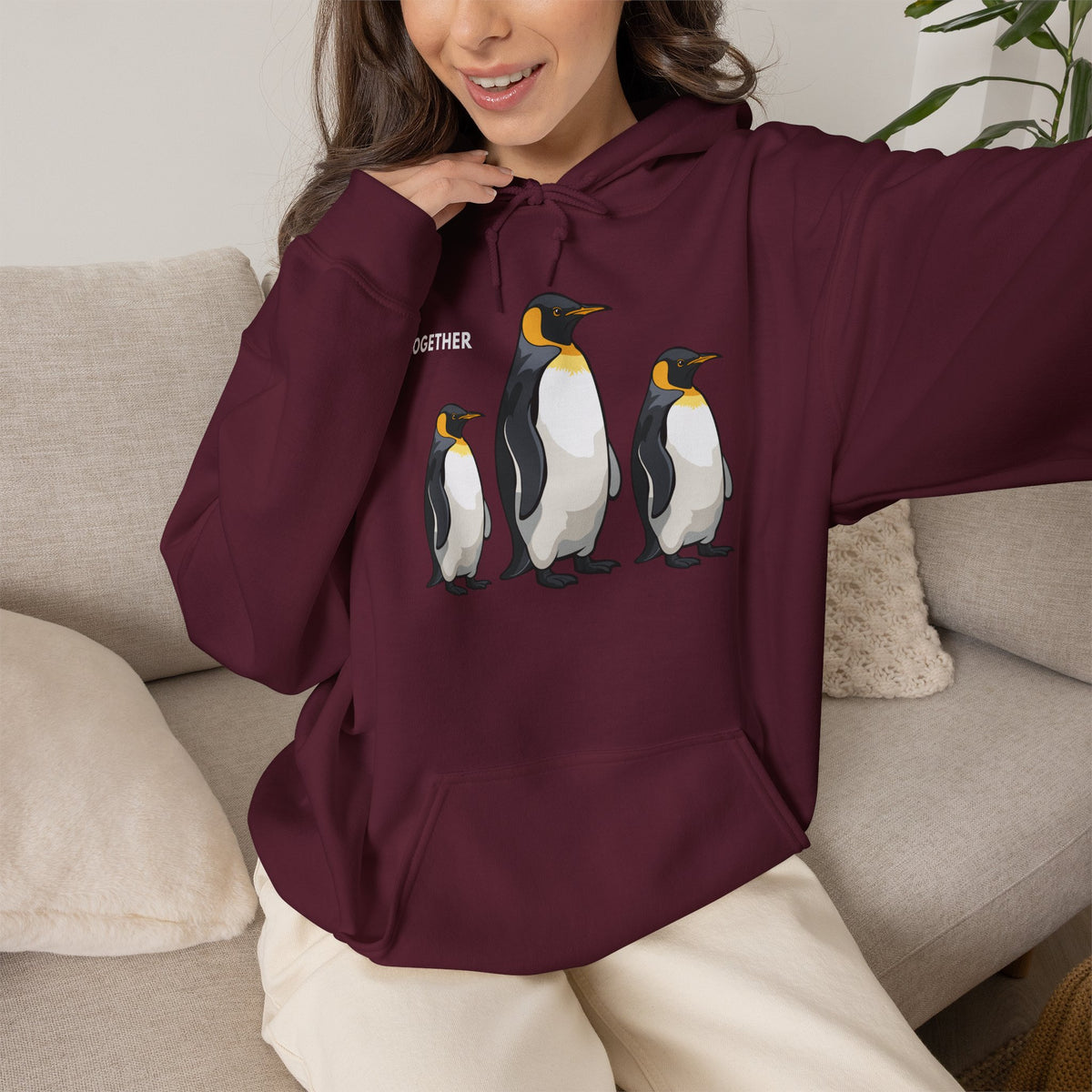 TOGETHER Penguin Hoodie Premium Design SKIALFA Unisex