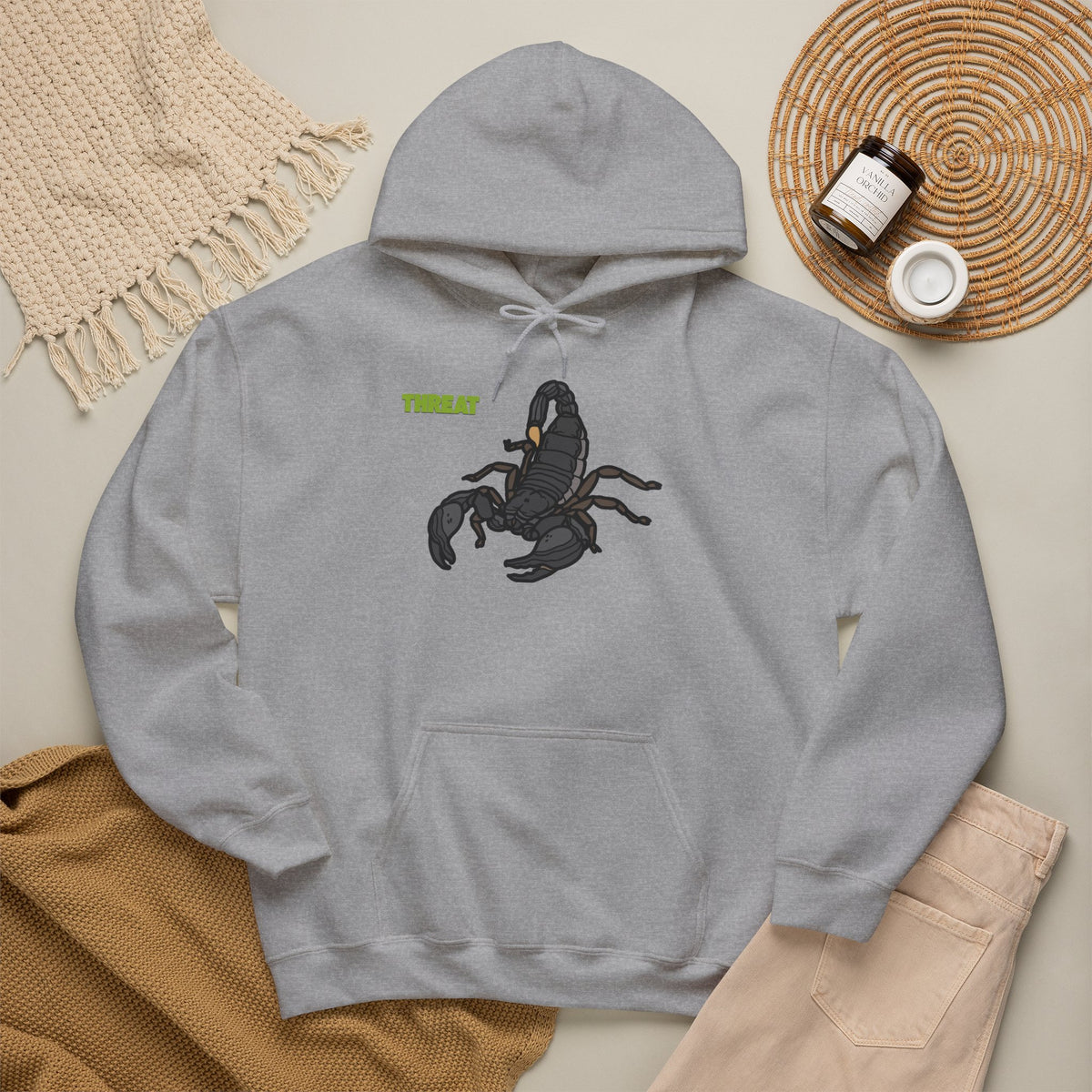 THREAT Scorpion Hoodie Premium Design SKIALFA Unisex