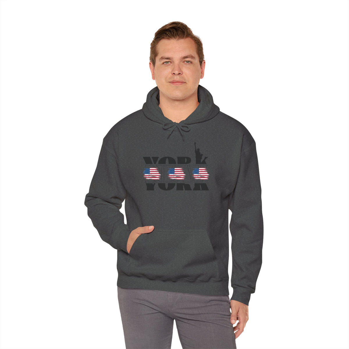 NEW YORK USA Flag Hoodie Premium Design SKIALFA Unisex