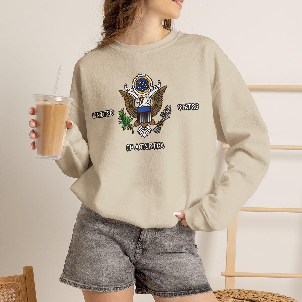 United States Sweatshirt Premium Design SKIALFA Unisex