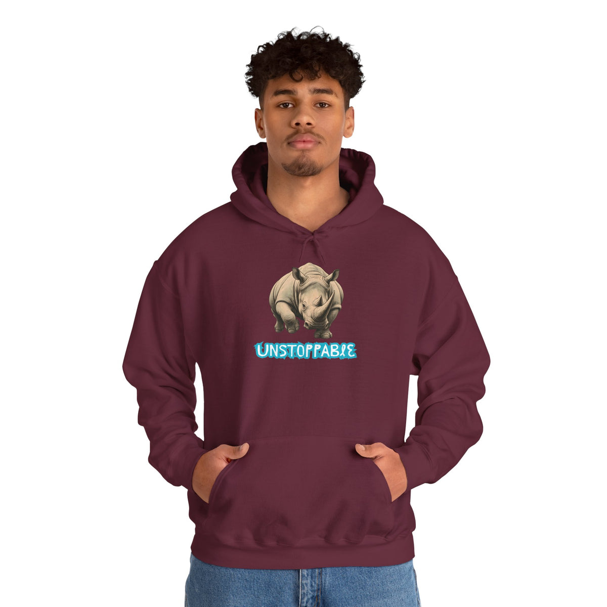 UNSTOPPABLE Rhino Hoodie Premium Design SKIALFA Unisex