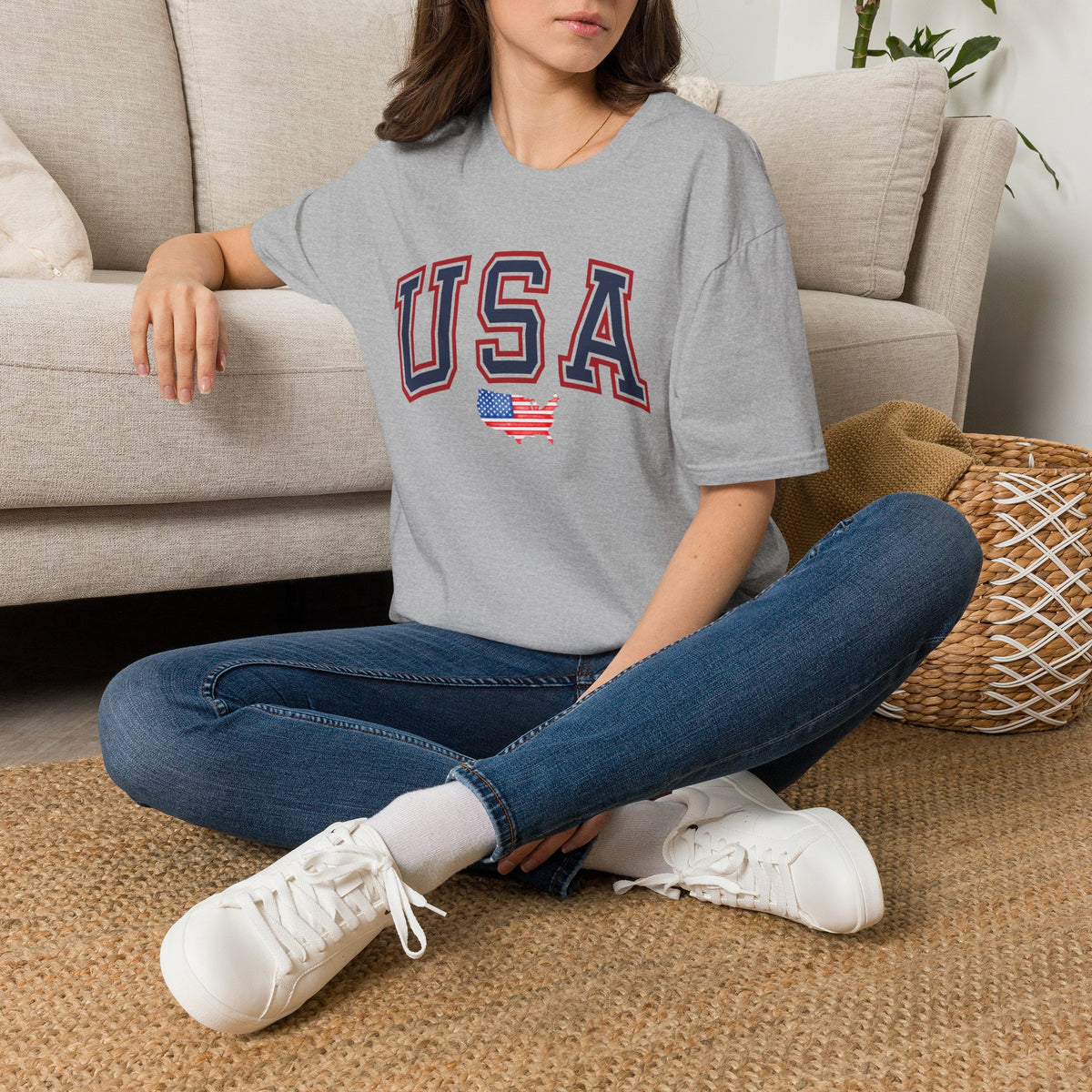 USA Flag T-Shirt Premium Design SKIALFA Unisex