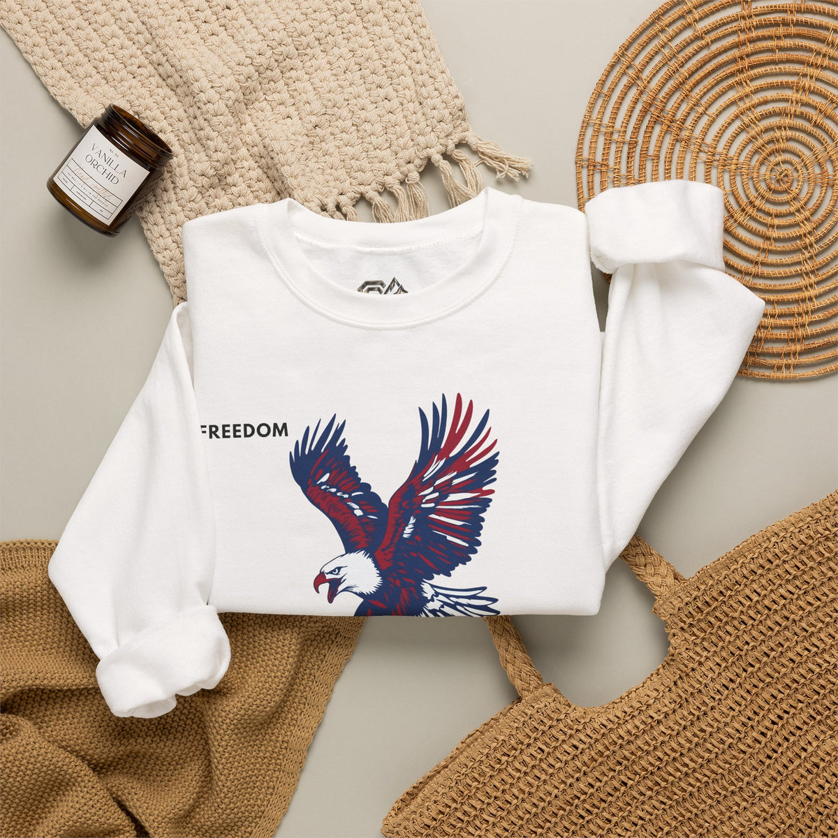 FREEDOM Eagle Sweatshirt Premium Design SKIALFA Unisex
