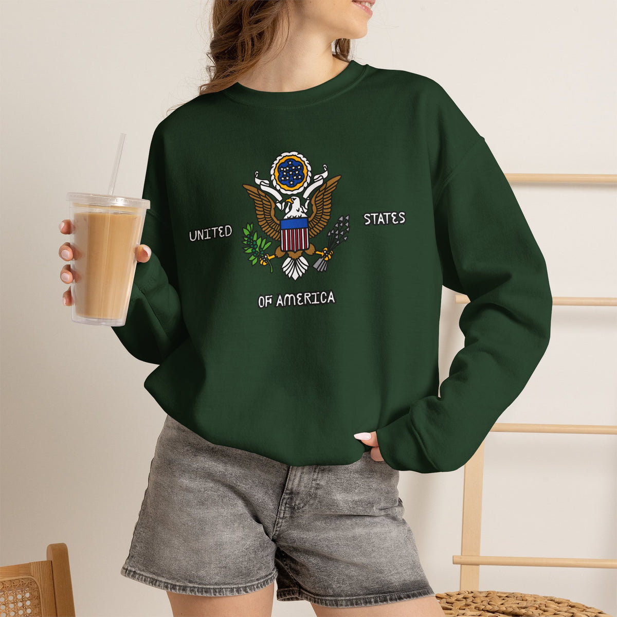 United States Sweatshirt Premium Design SKIALFA Unisex