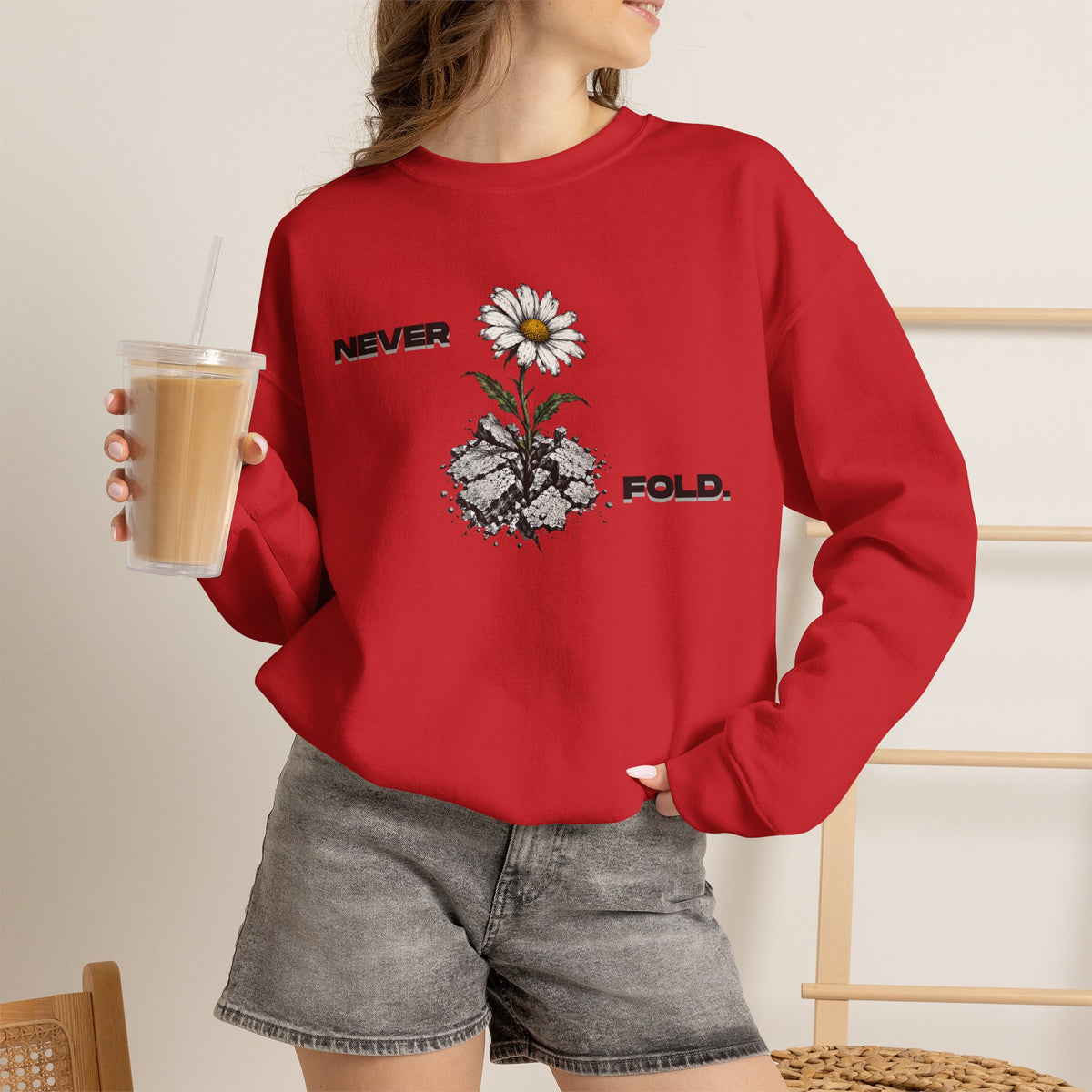 NEVER FOLD Sweatshirt Premium Design SKIALFA Unisex