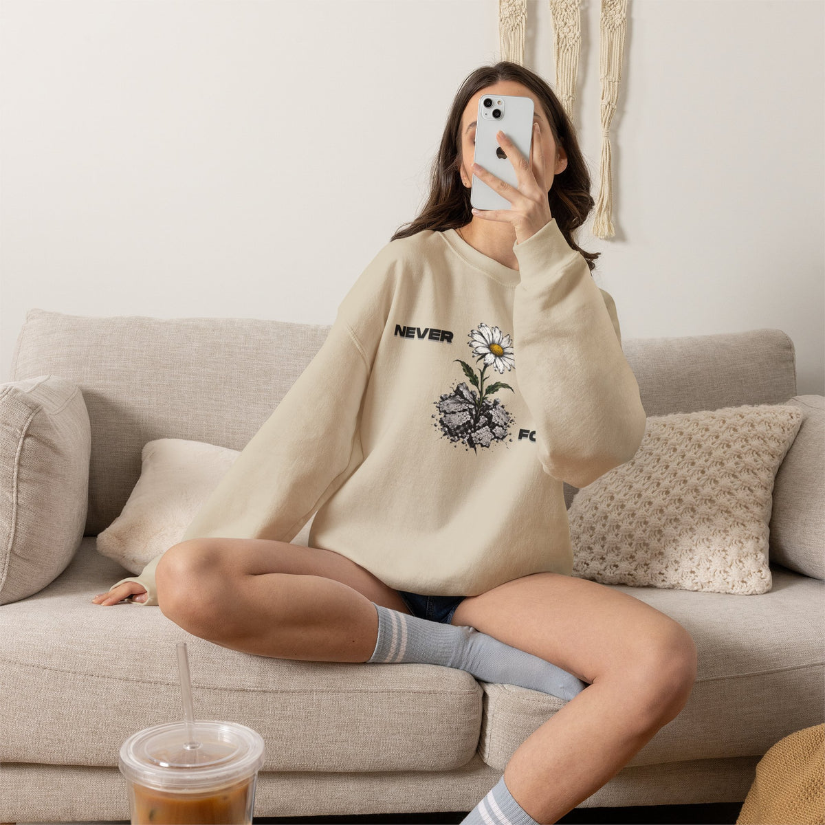 NEVER FOLD Sweatshirt Premium Design SKIALFA Unisex