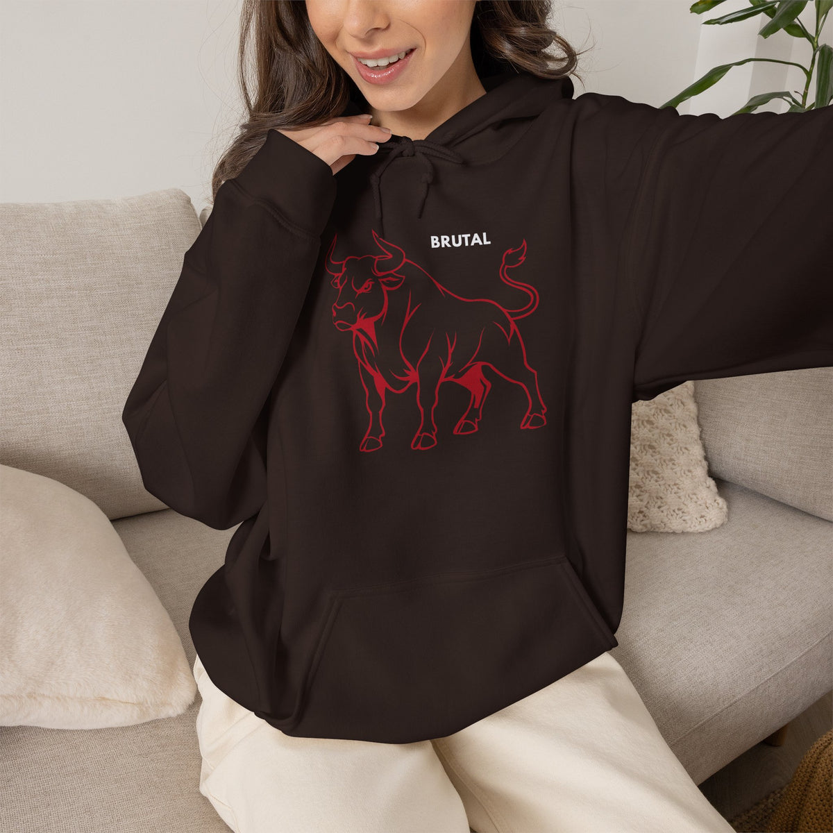 BRUTAL Bull Hoodie Premium Design SKIALFA Unisex