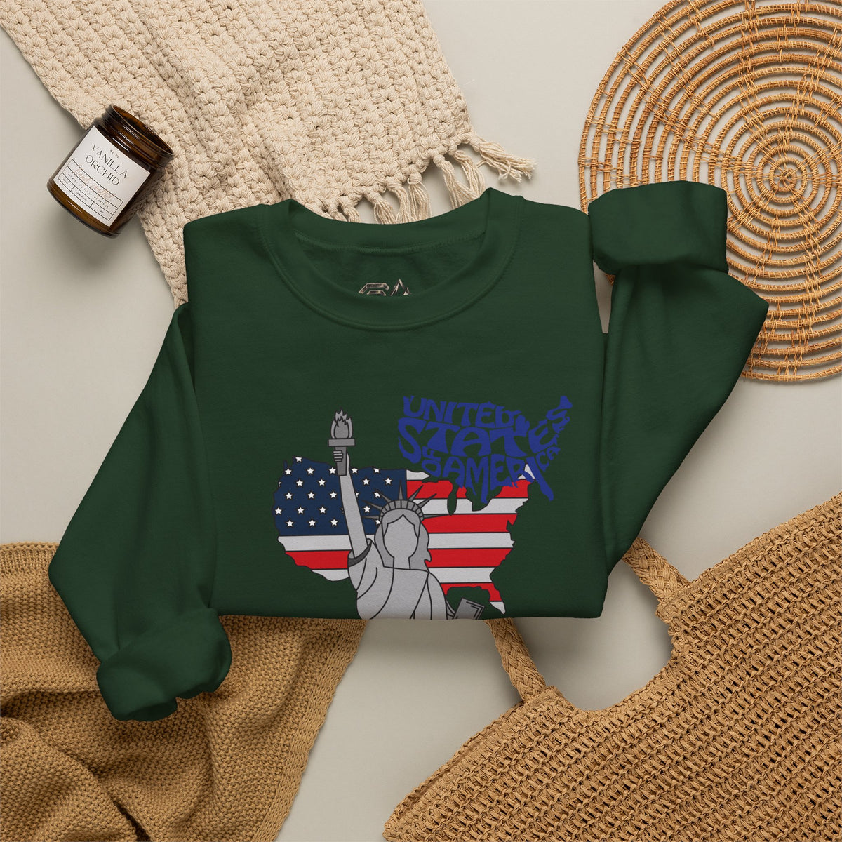 United States of America Sweatshirt Premium Design SKIALFA Unisex
